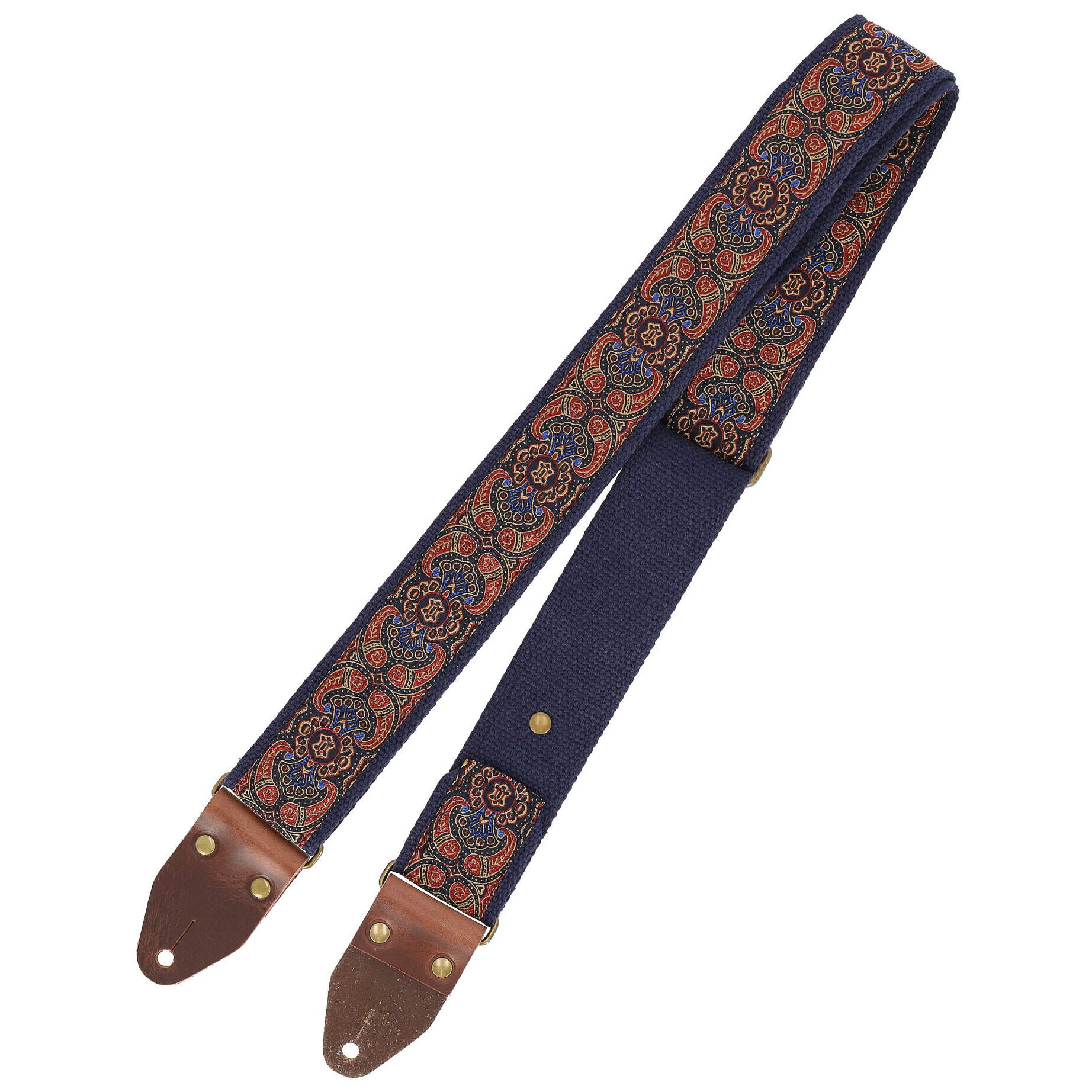 Steyner Straps Retro Gitarrengurt - Abendlicht blau-rot VEGAN 1