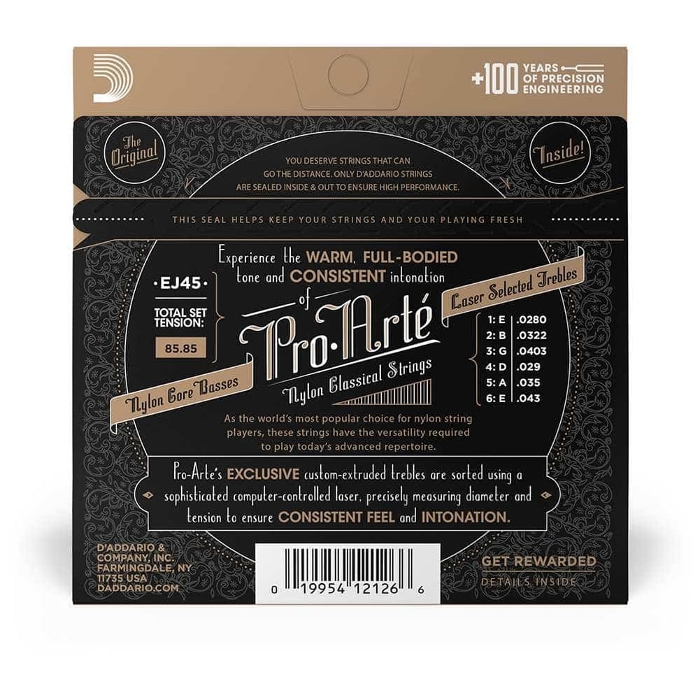 D’Addario - D’Addario EJ45 - ProArté Classical Nylon - Normal Tension 028-043 - 2