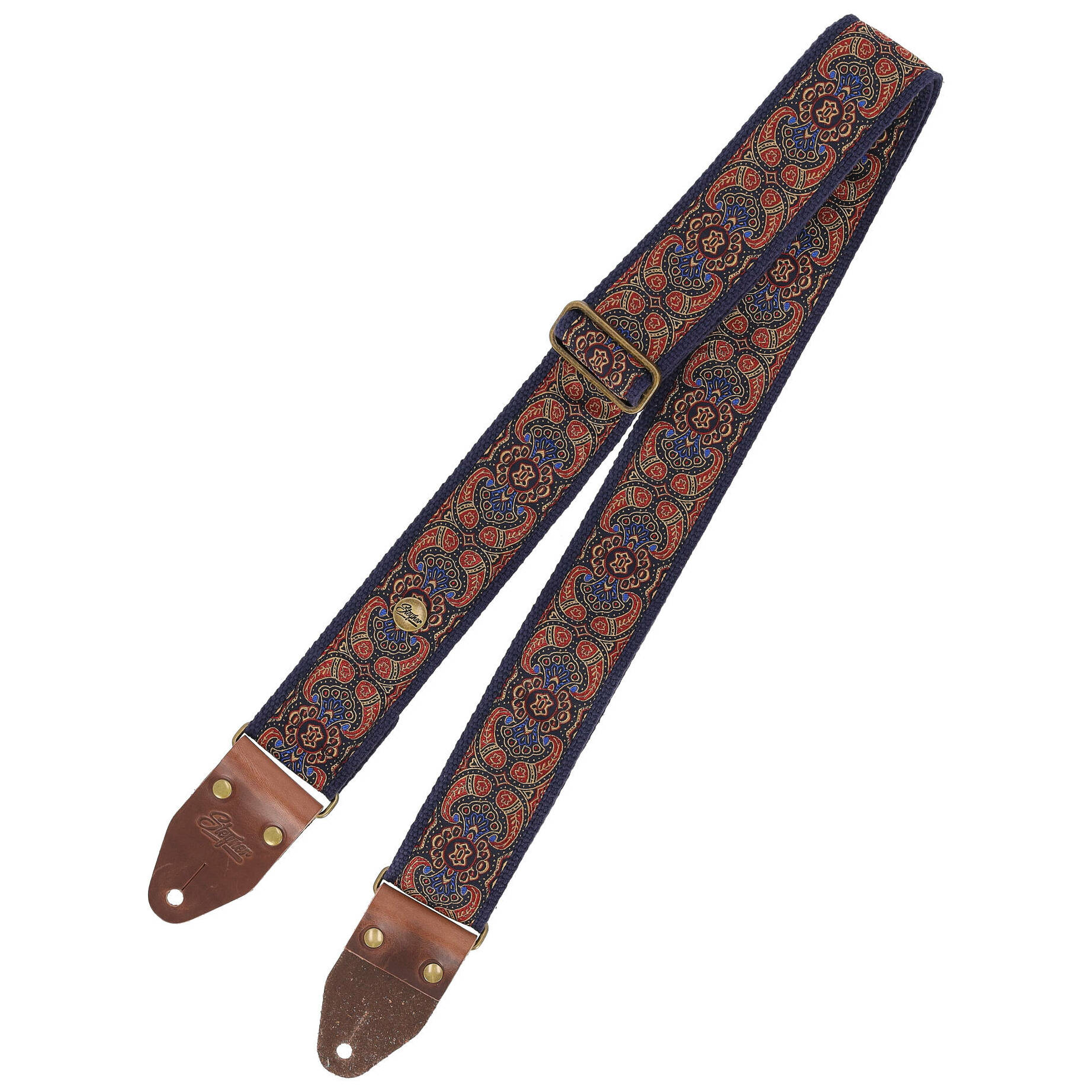 Steyner Straps Retro Gitarrengurt - Abendlicht blau-rot VEGAN