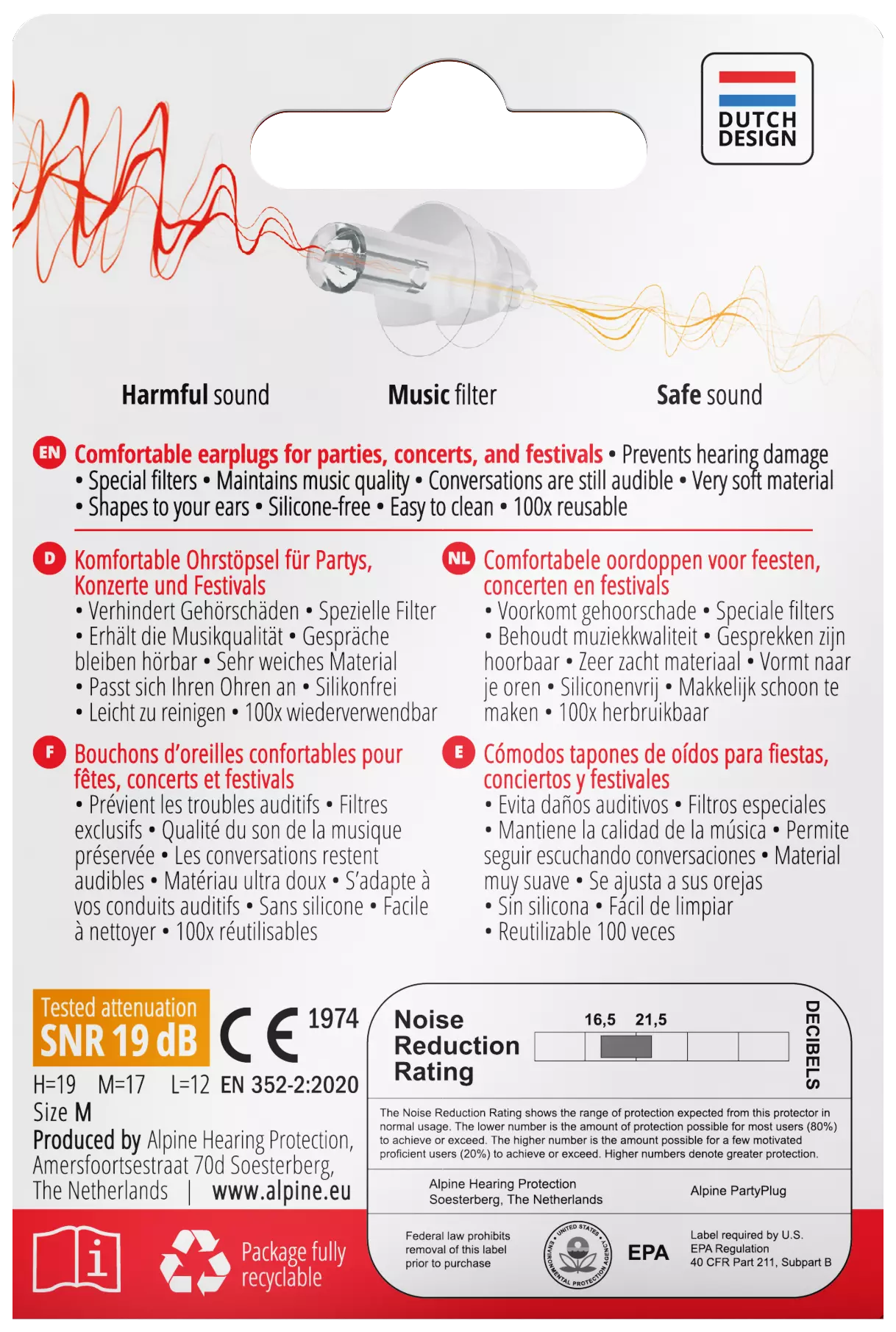 Alpine Hearing Protection PartyPlug Transparent - Earplugs 4