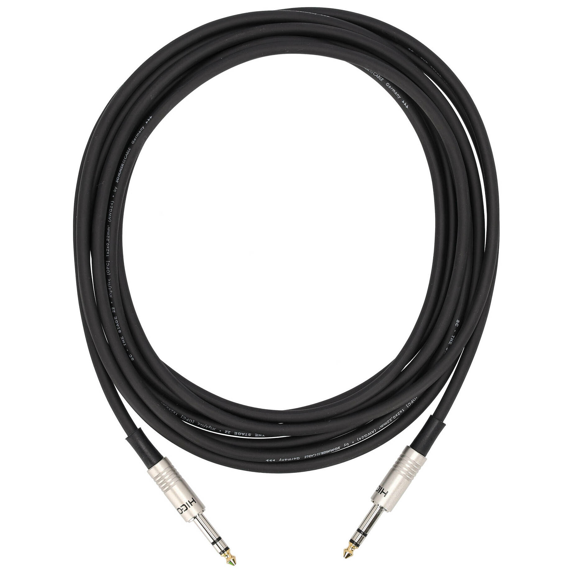 Sommer Cable SG2S-0500-SW Stage 22 Highflex Klinke Stereo - Klinke Stereo 5 Meter