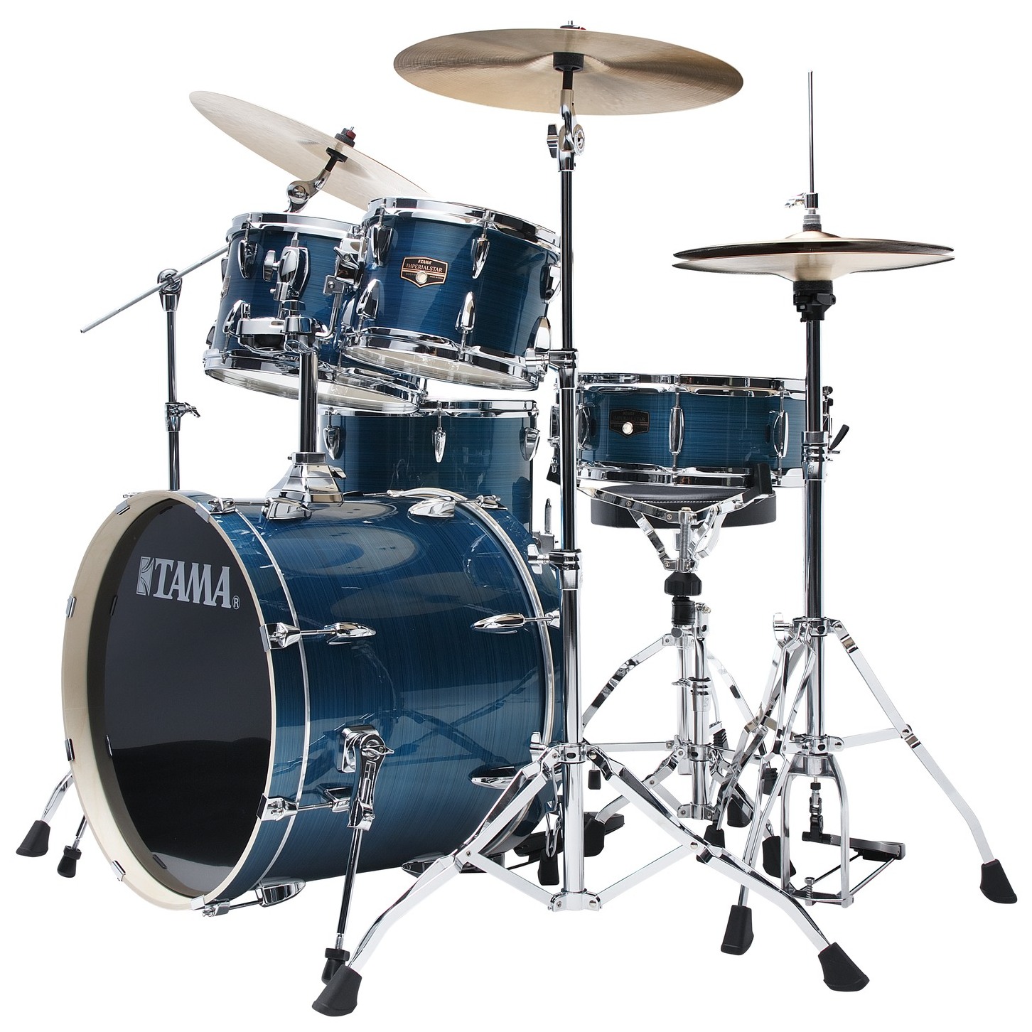 Tama IP50H6W-HLB Imperialstar Drumset 5 teilig - Hairline Blue/Chrom HW + MEINL Cymbals HCS Bronze 6