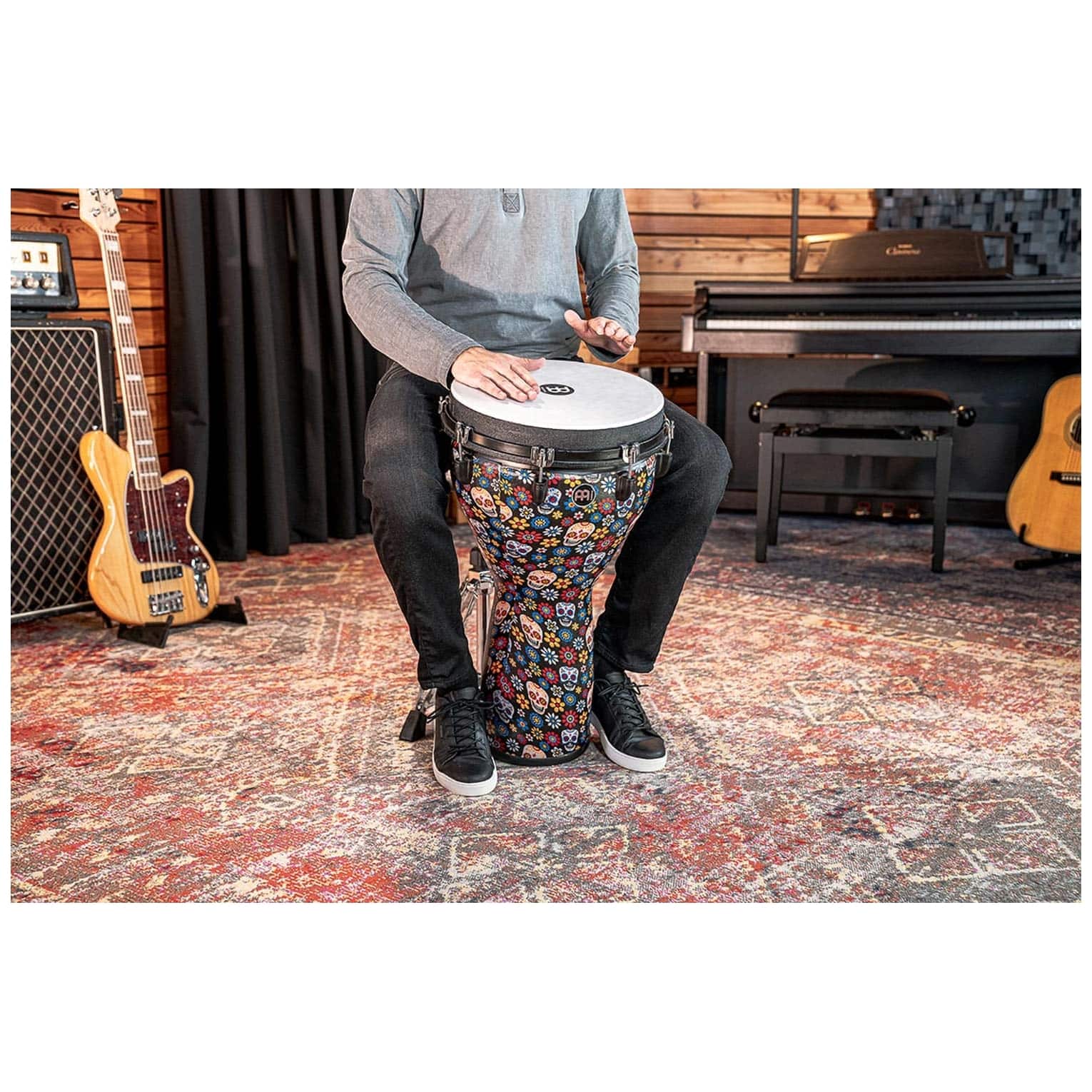 Meinl Percussion - Meinl Percussion JD14DA 14 Jumbo Djembe, Day Of The Dead - 7