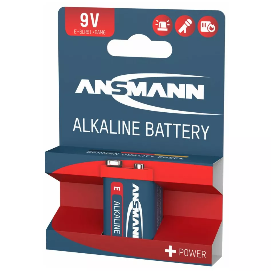 Ansmann 9V Alkaline Batterie Block E / 6LR61 1er Papierblister 2