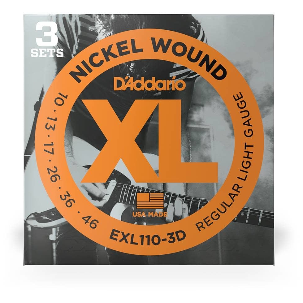 D’Addario - D’Addario EXL110-3D - XL Electric Nickel Wound 3er Pack 010-046