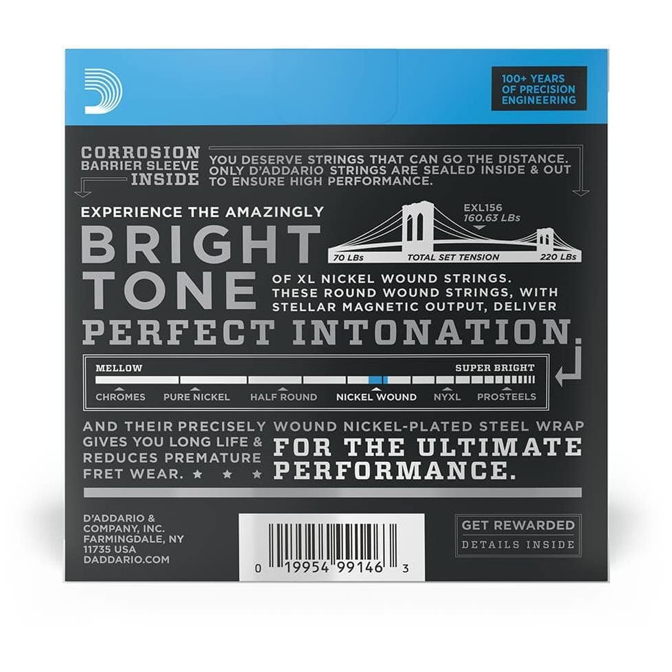 D’Addario - D’Addario EXL156 - XL Electric Bass Fender VI Nickel Wound 024-084 - 1