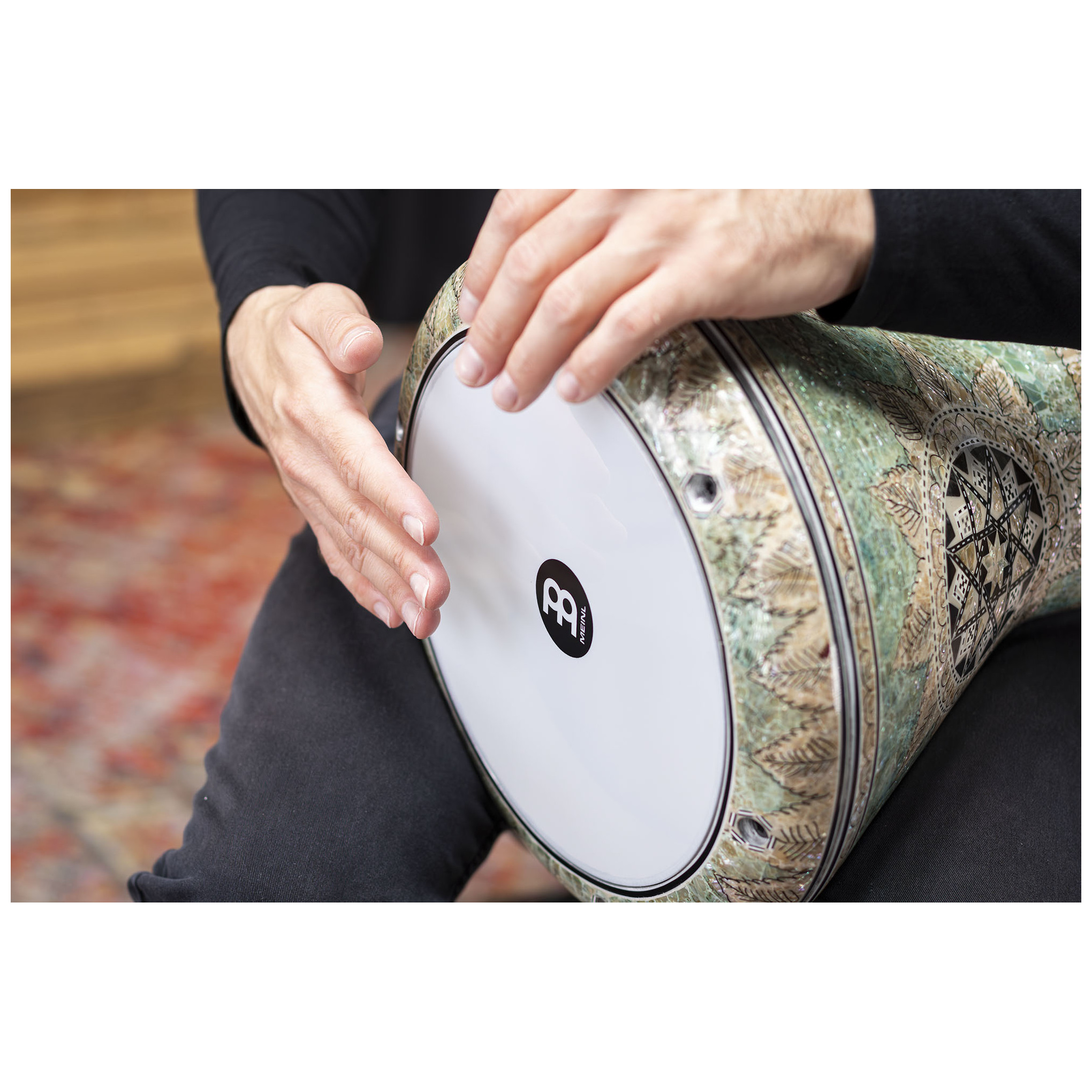 Meinl Percussion AEED4 - Doumbek 9", White Pearl, Mosaik Queen 12