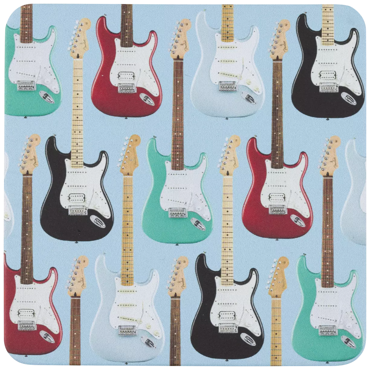 Fender Stratocaster Modern Design Coaster Set