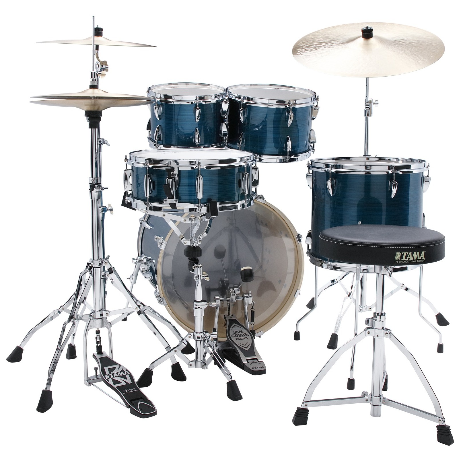 Tama IP50H6W-HLB Imperialstar Drumset 5 teilig - Hairline Blue/Chrom HW + MEINL Cymbals HCS Bronze 5