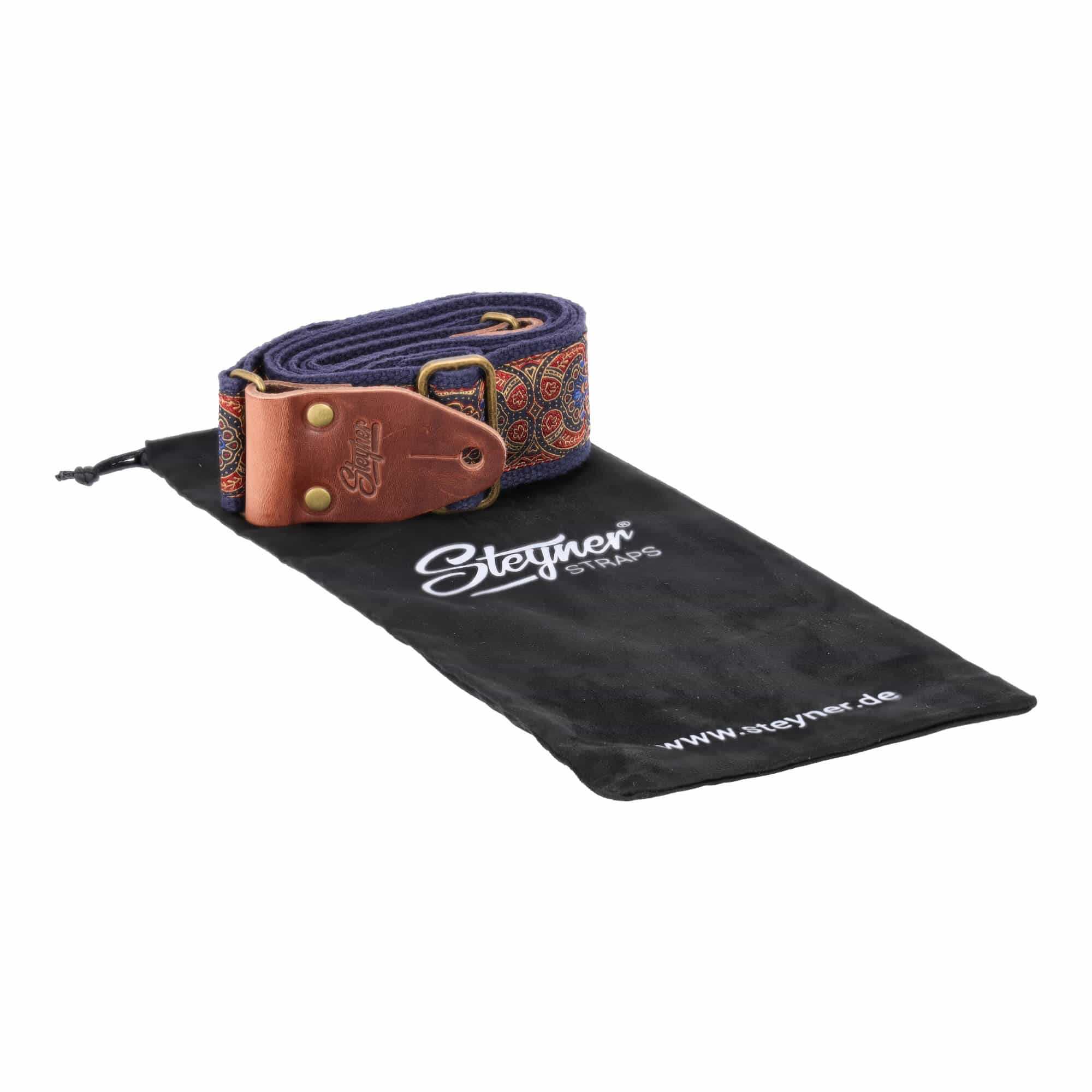 Image of Steyner straps retro gitarrengurt  a endlicht lau rot 6