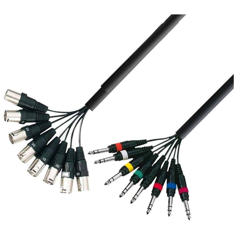 Adam Hall - Adam Hall 3 Star Serie Multicore Kabel 8 x XLR Male auf 8 x 6,3 mm Stereoklinke 5 Meter