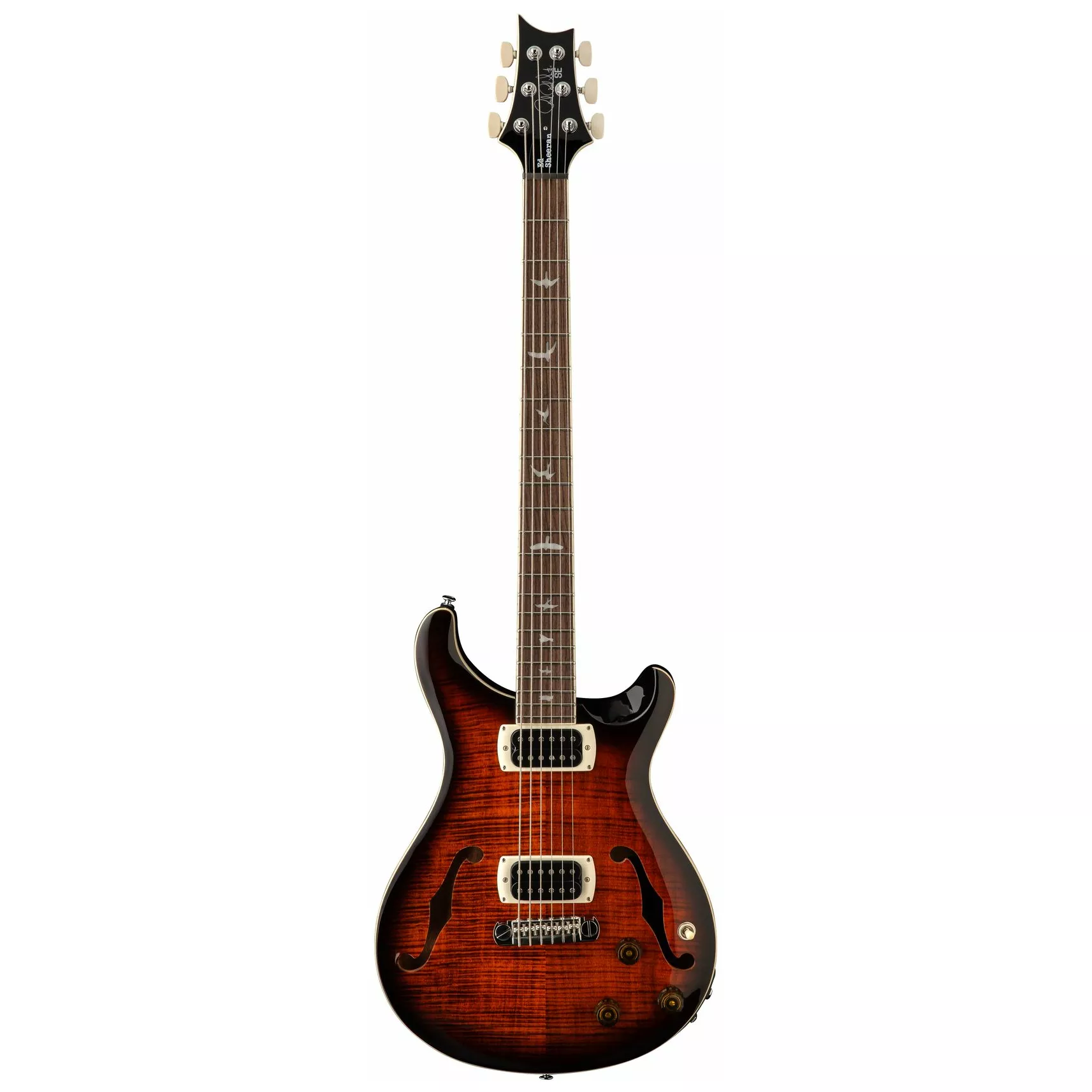 PRS SE Ed Sheeran Flat Back Hollowbody I Baritone Piezo Orange Tiger Smokeburst