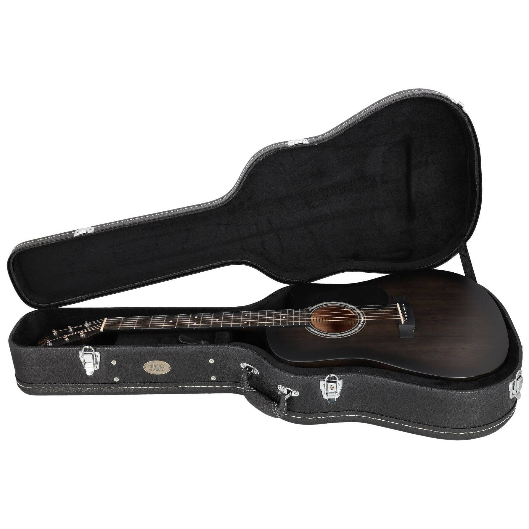 Chicago Classic Holzkoffer Dreadnought Schwarz 4