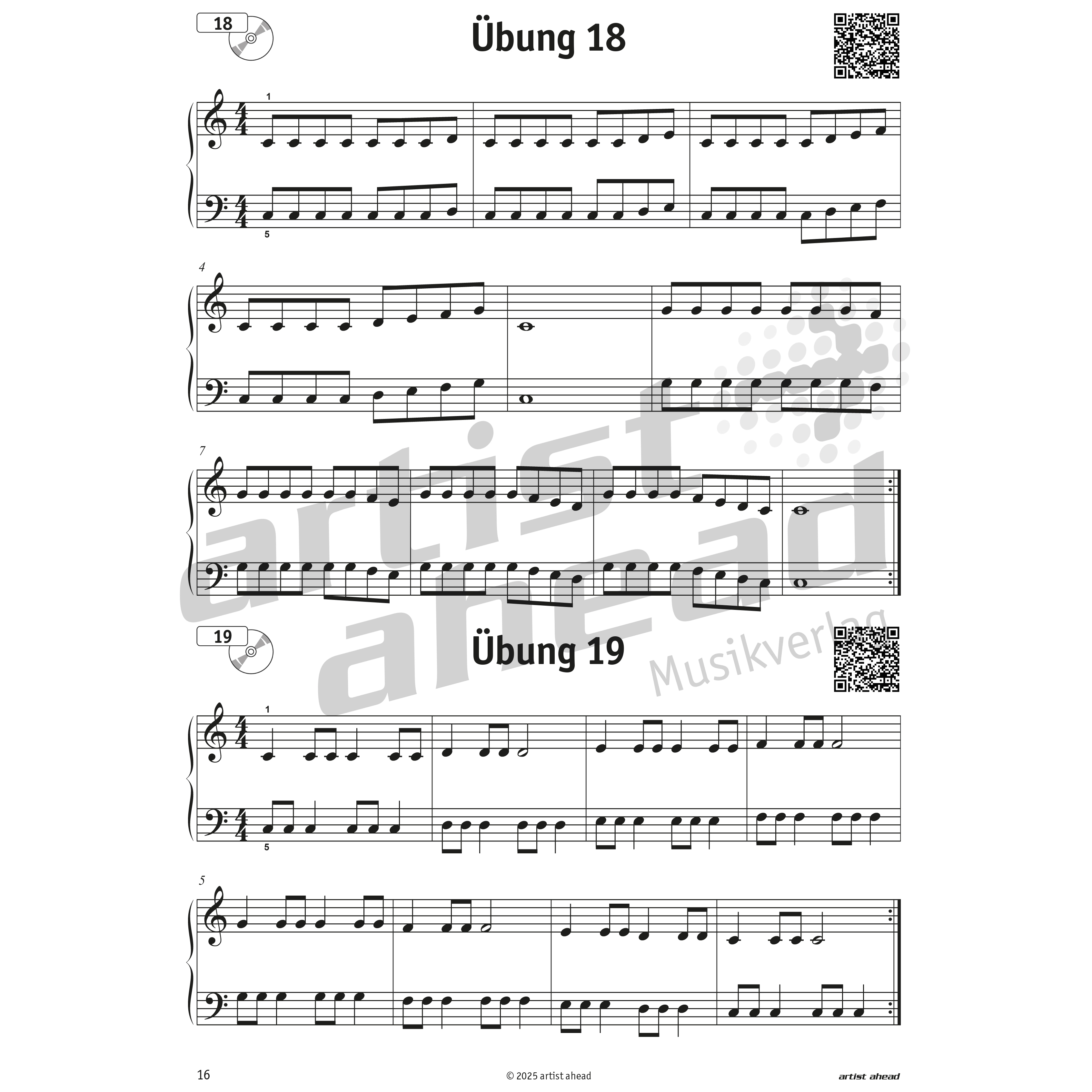 Artist Ahead 66 leichte Fingerübungen in C-Dur für Klavier - Elmar Mihm 6
