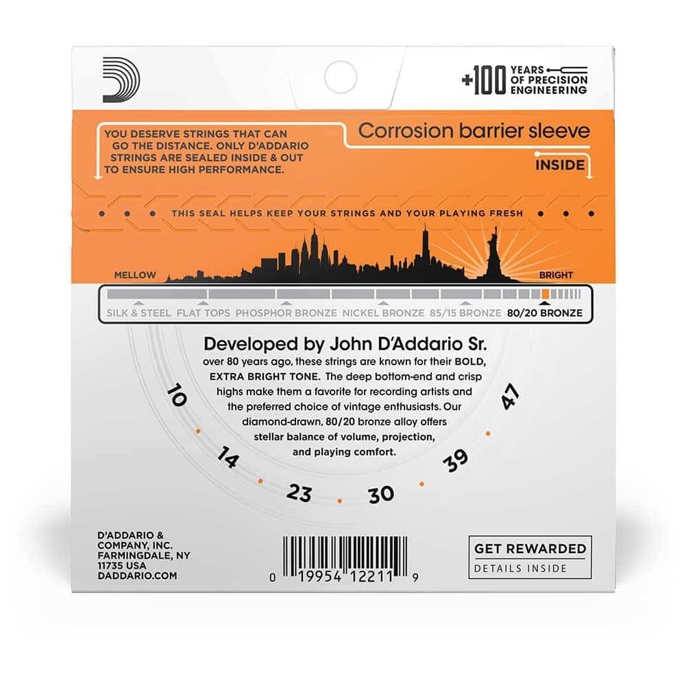 D’Addario - D’Addario EJ10 - Acoustic 80 20 Bronze 010-047 - 2