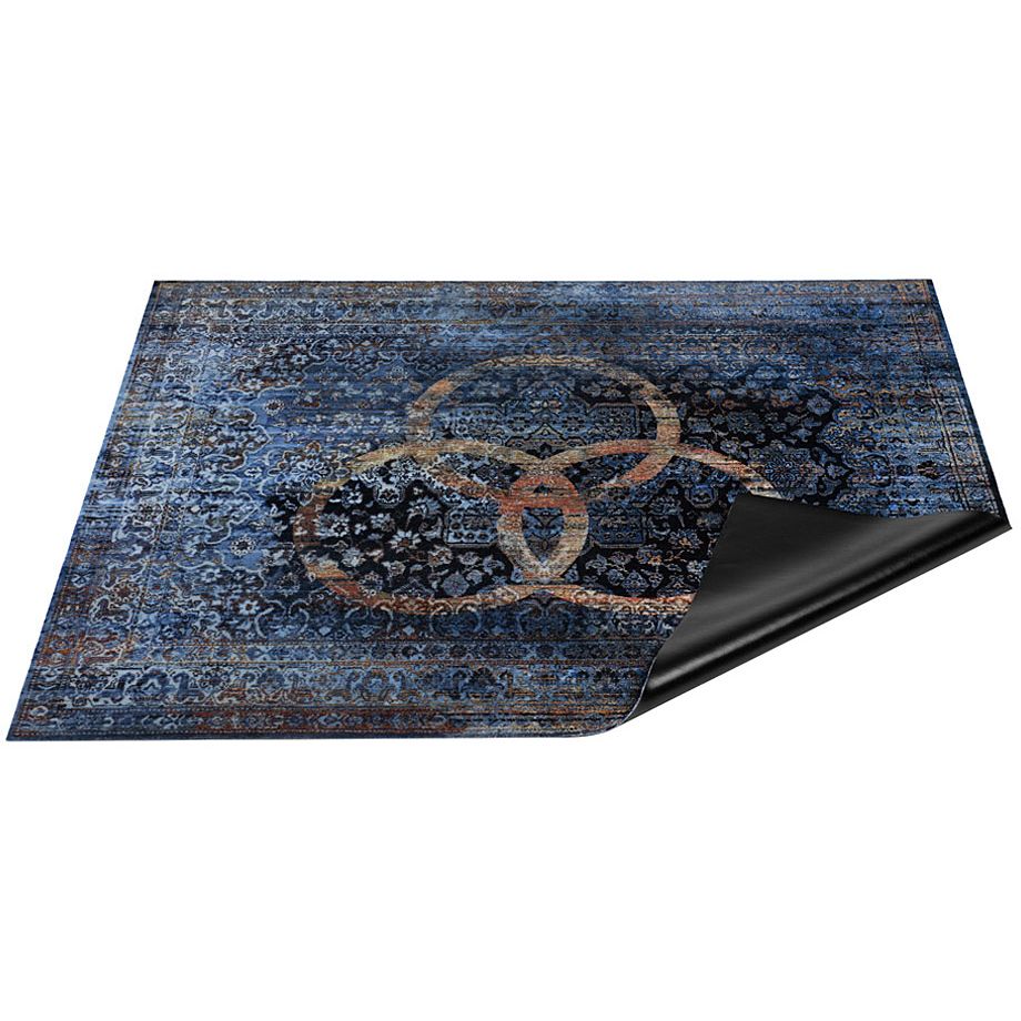 DRUMnBASE 185 x 160 cm Blue Vintage Bonzo Drum Mat 1