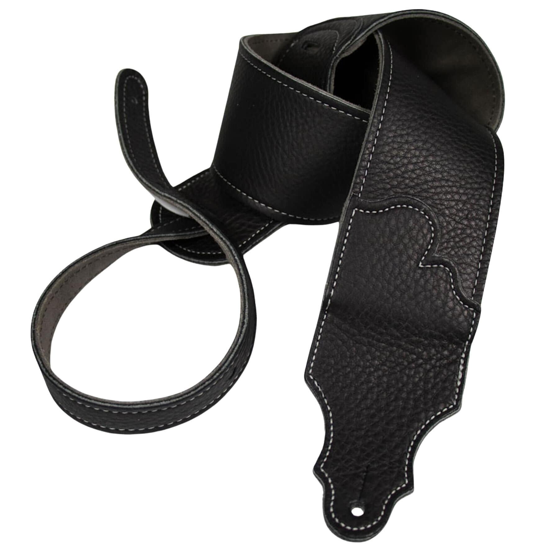  Black Glove Leather/Silver Stiching/3"