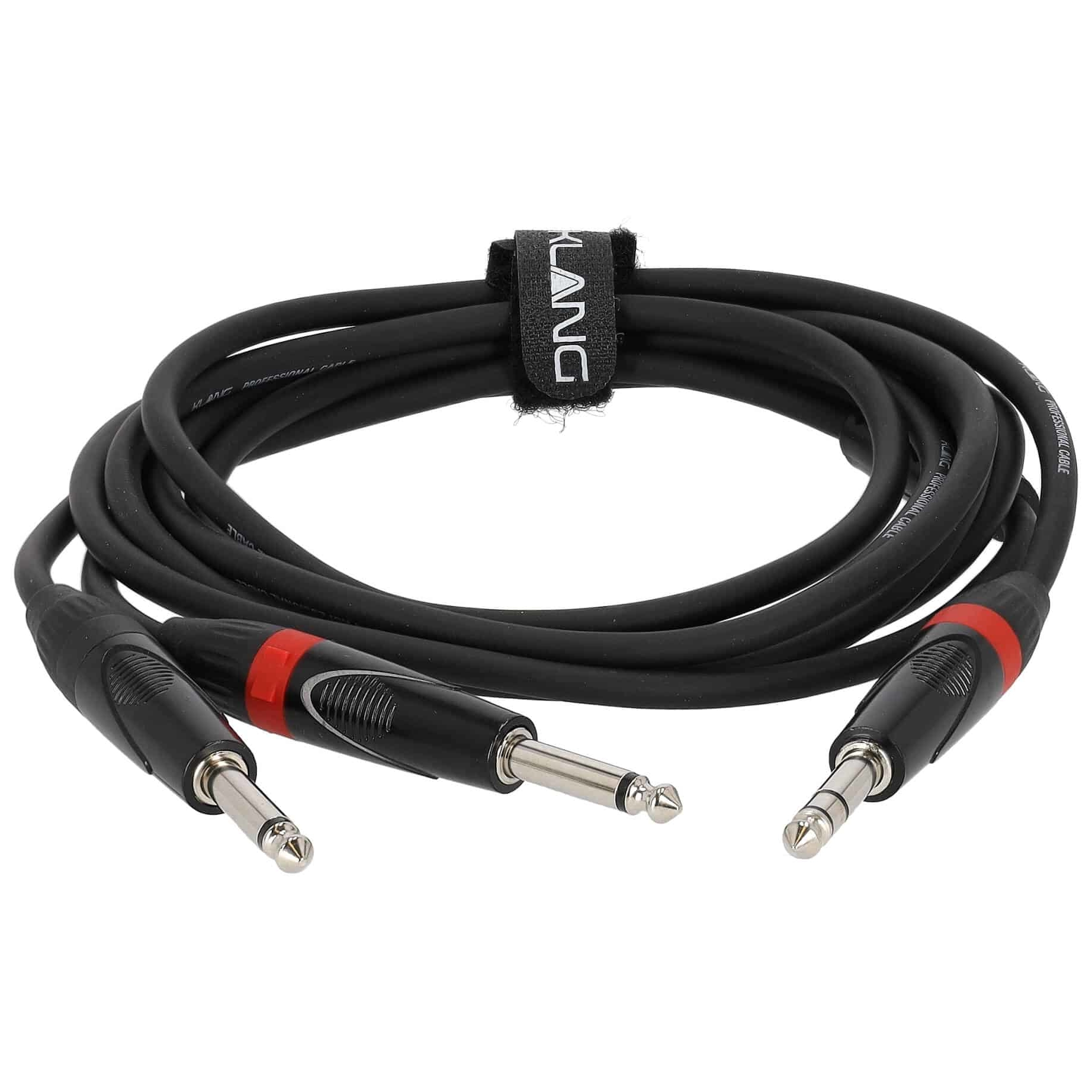 Klang - Klang Y-Audiokabel, 3 Meter 6,3 mm Klinke, male, stereo 2 x 6,3mm Klinke, male, mono - 1