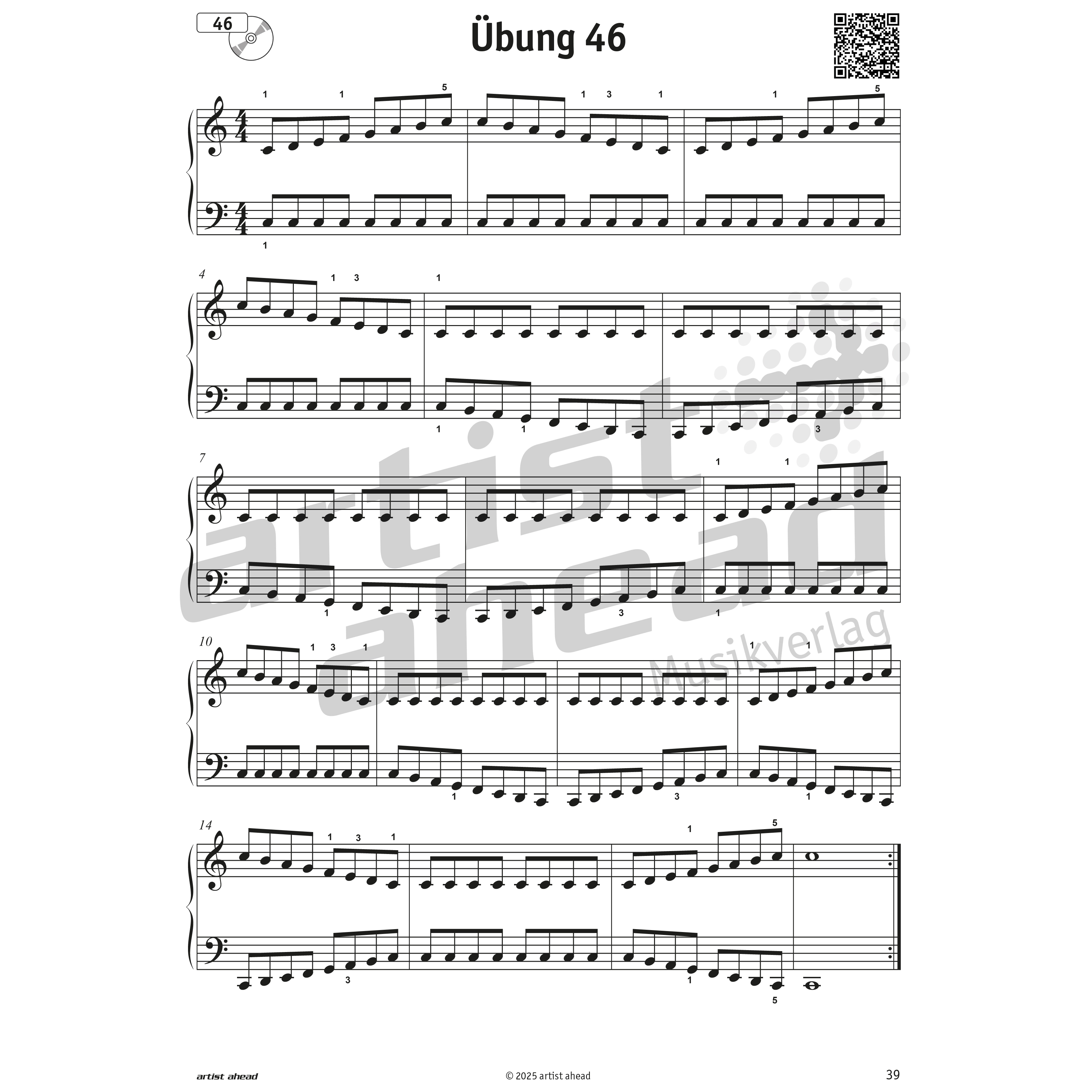 Artist Ahead 66 leichte Fingerübungen in C-Dur für Klavier - Elmar Mihm 10