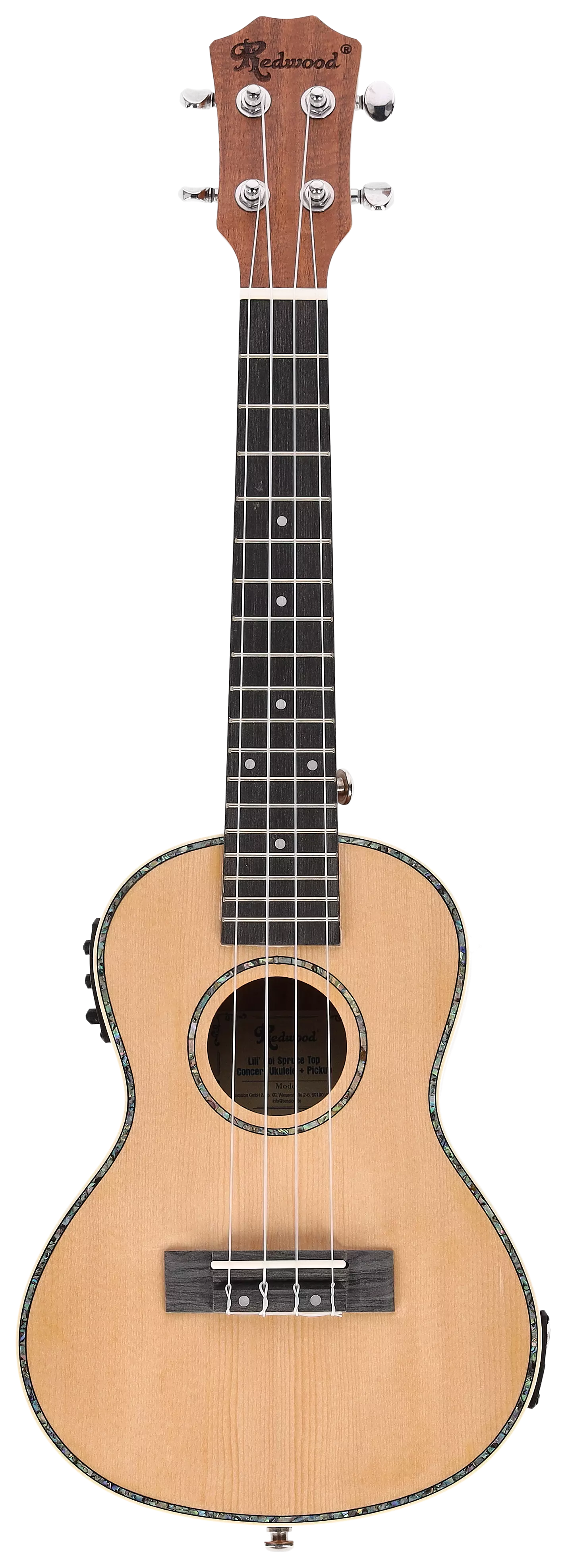 Redwood Lili' Koi Concert Ukulele Spruce Top + Pickup