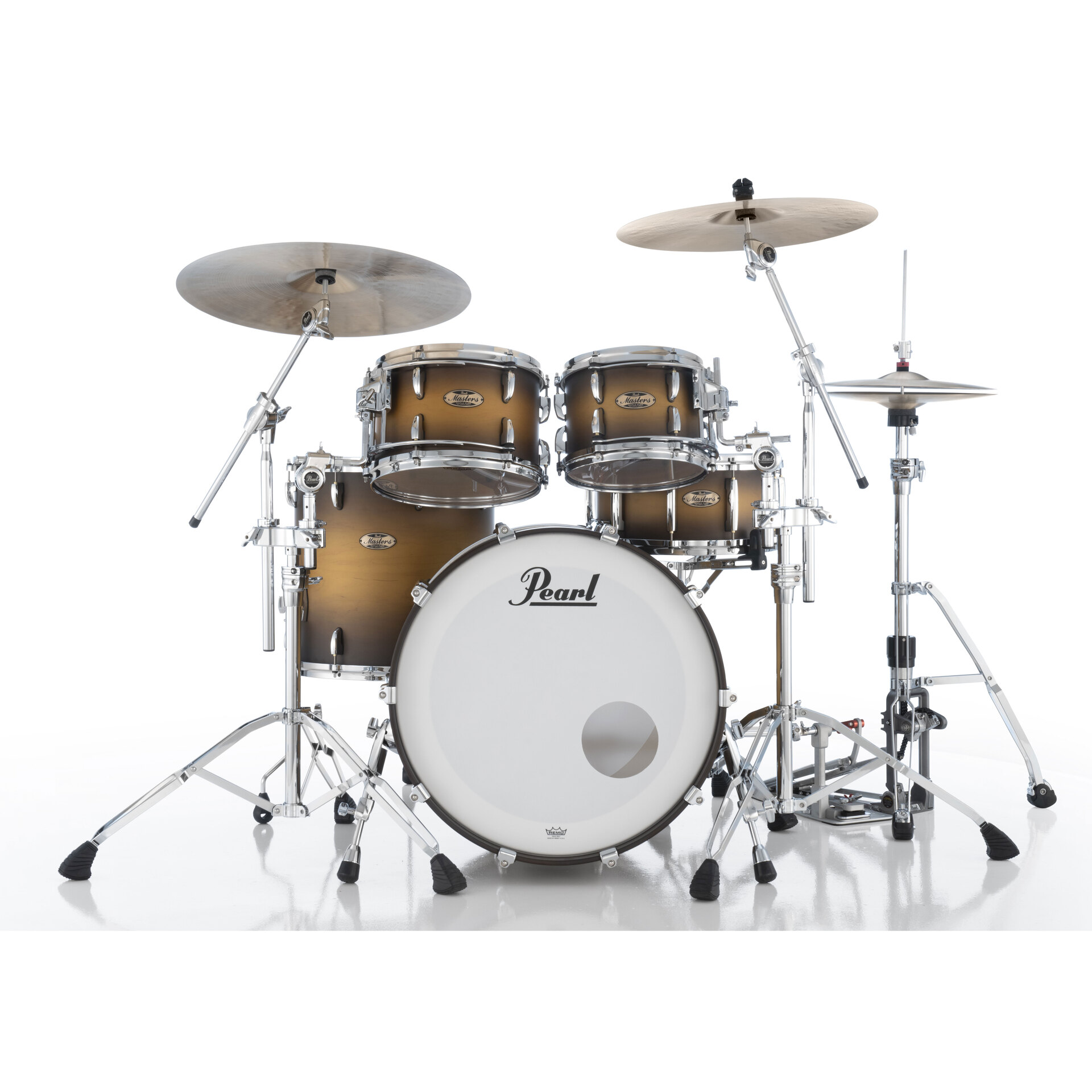 Pearl Masters Maple Pure 22" Matte Olive Burst L-Rod Gyrolock 4