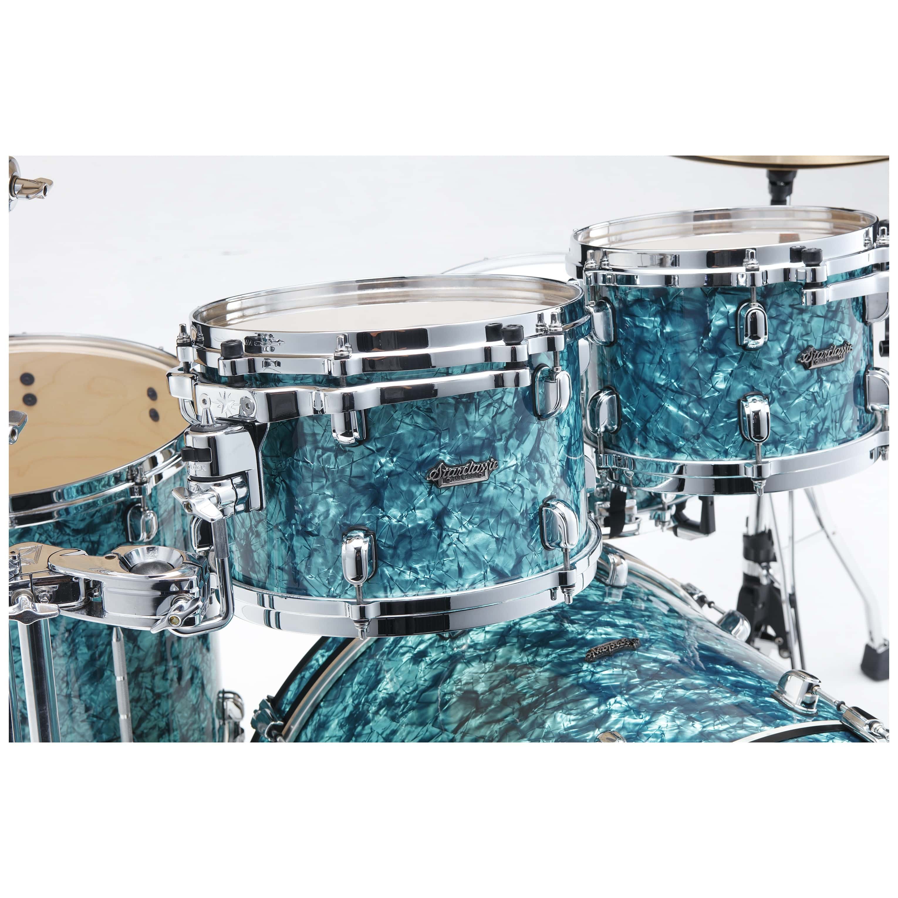 Tama MR42TZS-TQP Starclassic Maple Shell Kit 4 teilig - Turquoise Pearl/Chrom Hardware 1