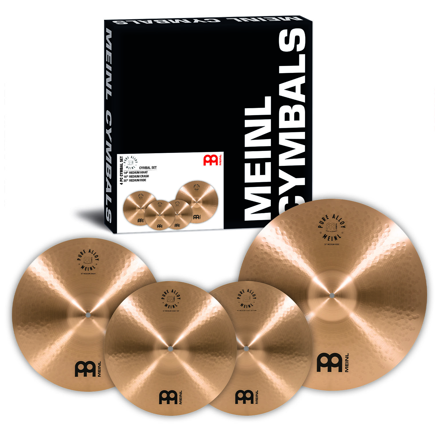 Meinl Cymbals - Meinl Cymbals PA141620 14 16 20 Pure Alloy Cymbal Set
