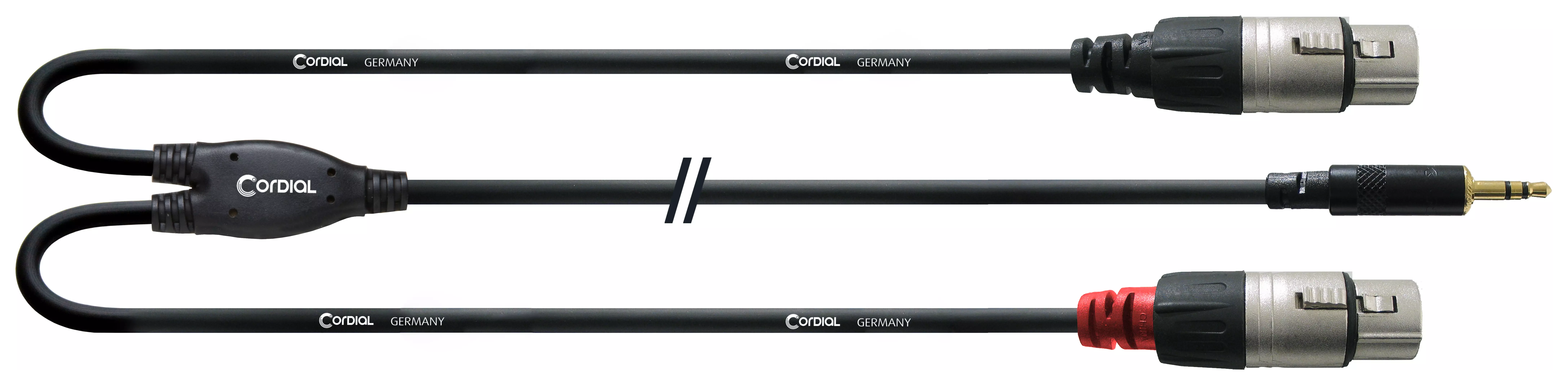 Cordial CFY 3 WFF - 3,0 m, 3,5 mm Stereo Klinke auf  2x XLR Female REAN