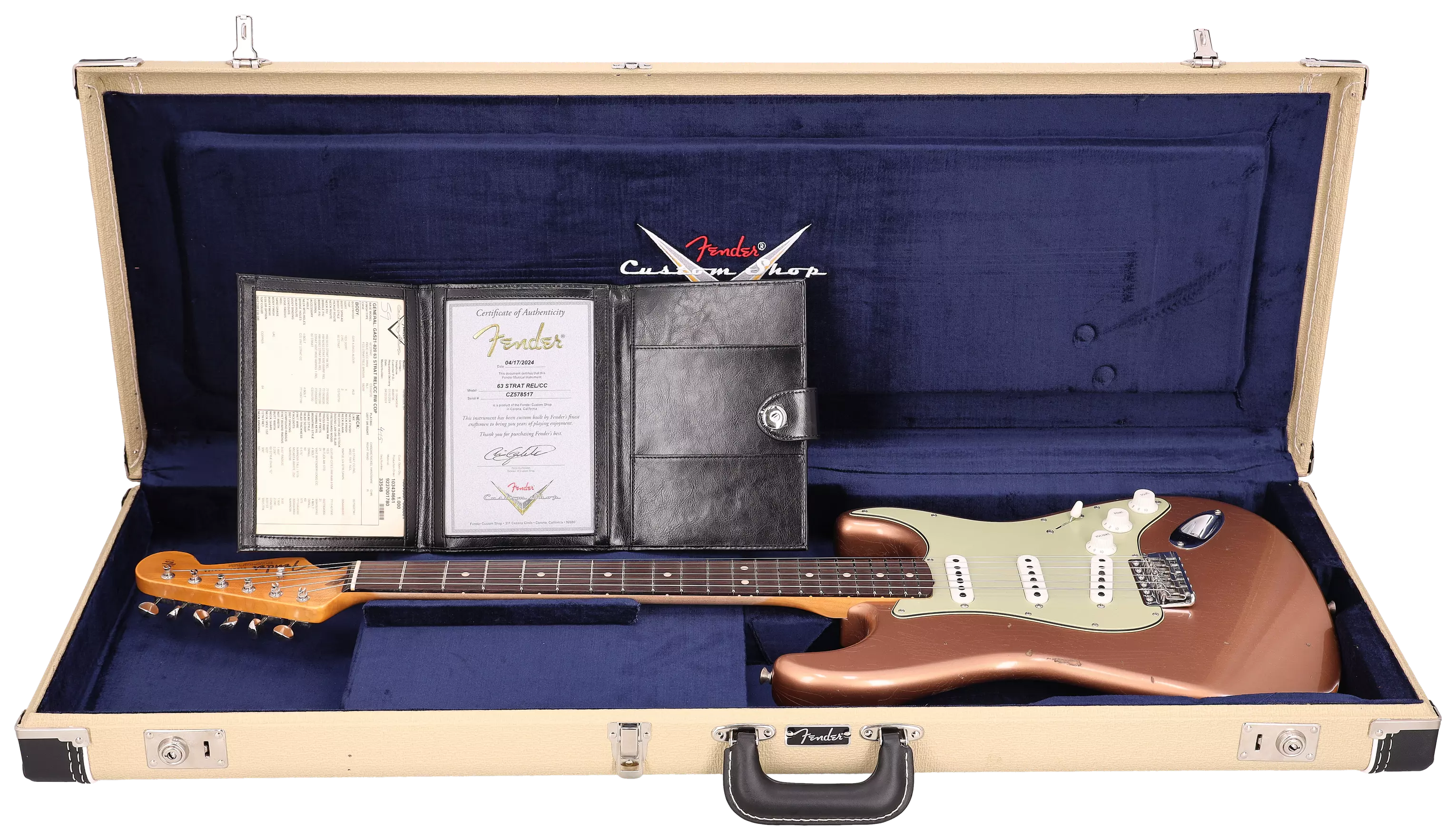 Fender Custom Shop 1963 Stratocaster Relic Aged Copper Metallic #CZ578517 16