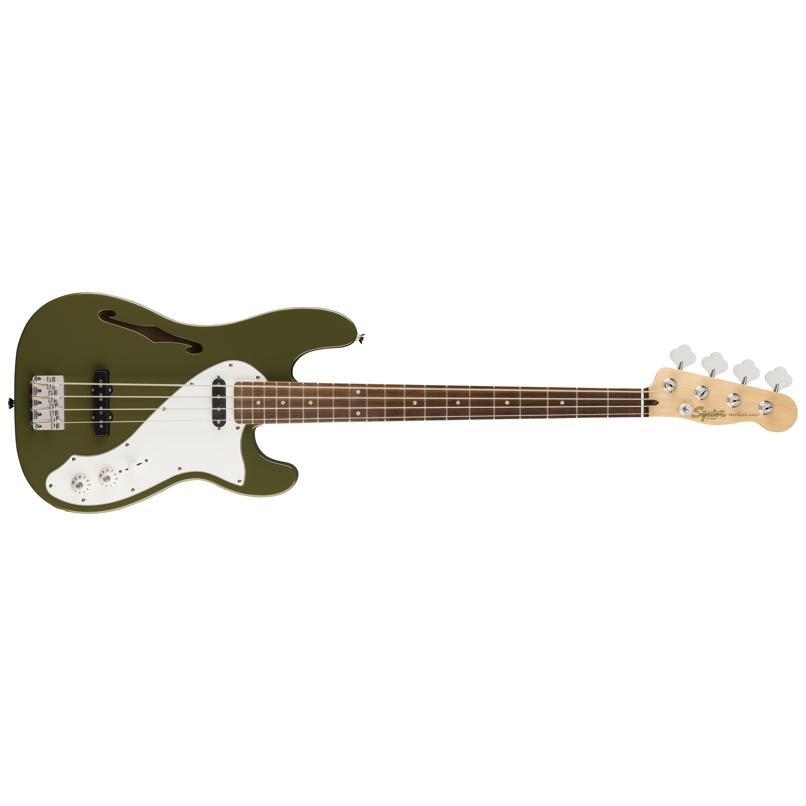 Squier by Fender Paranormal Precision Bass Thinline SJ LRL Parchment PG Olive 1