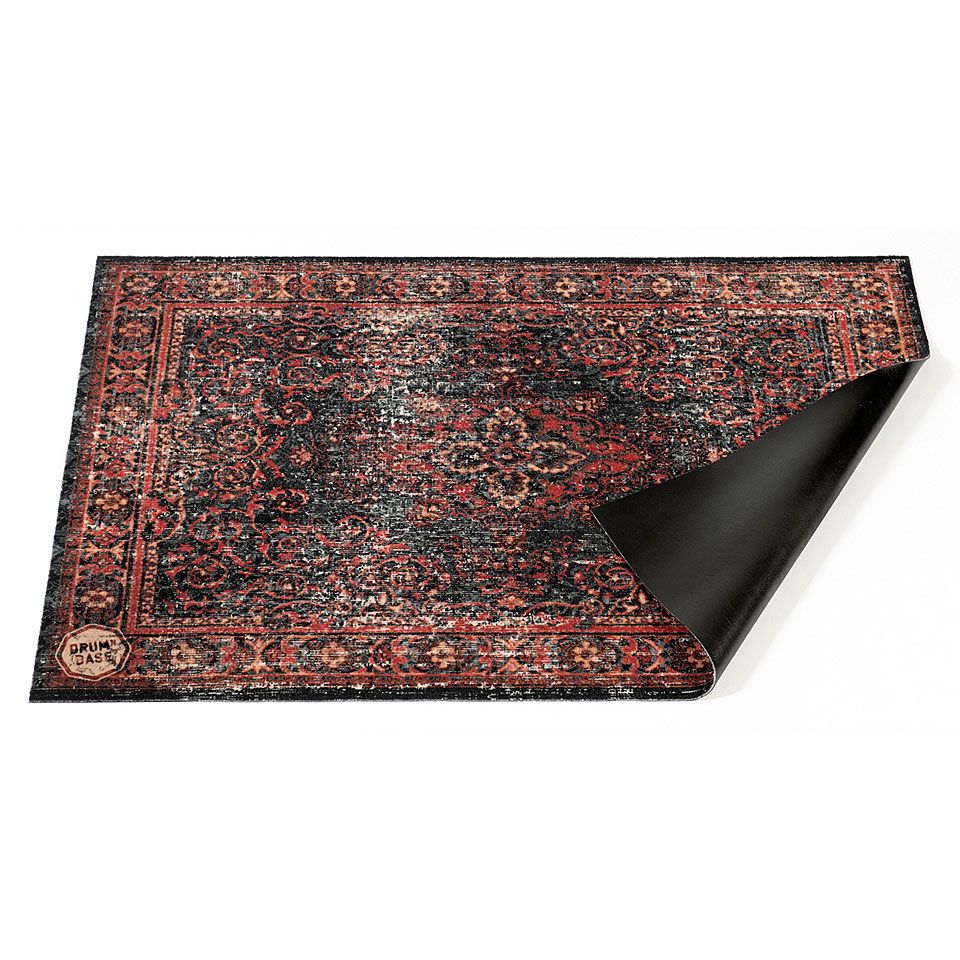 DRUMnBASE 130 x 90 cm Stage Mat Black Red 1