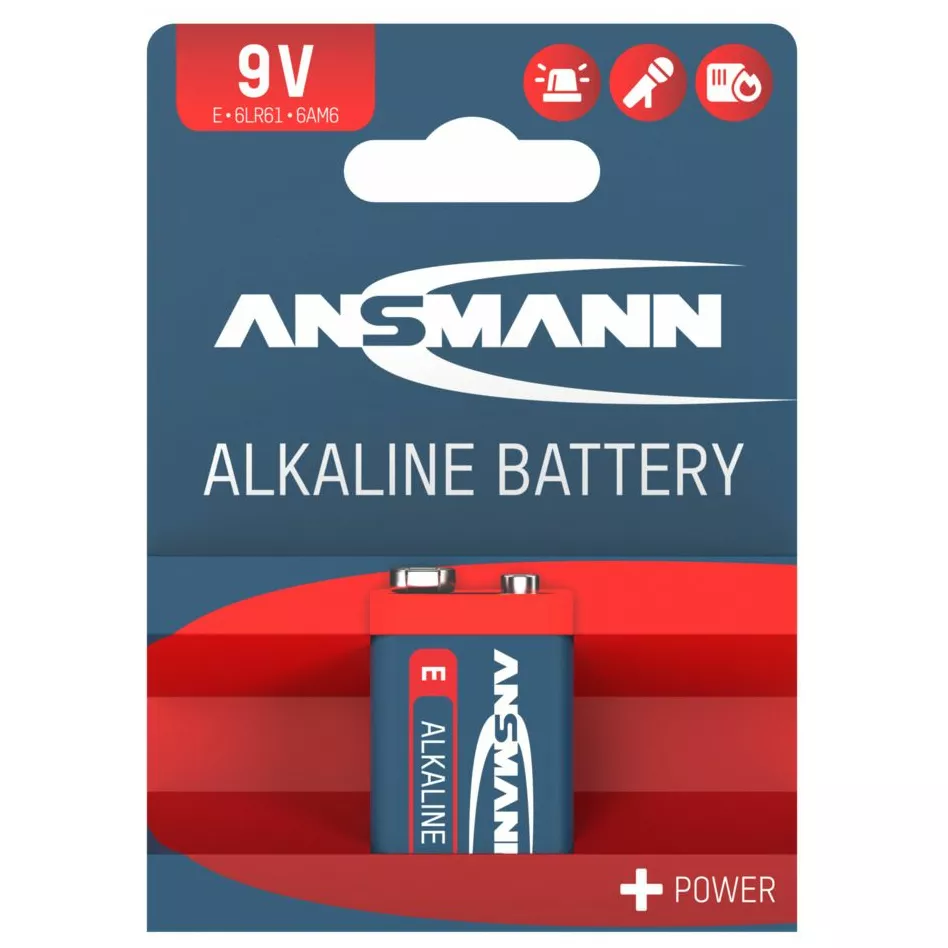 Ansmann 9V Alkaline Batterie Block E / 6LR61 1er Papierblister