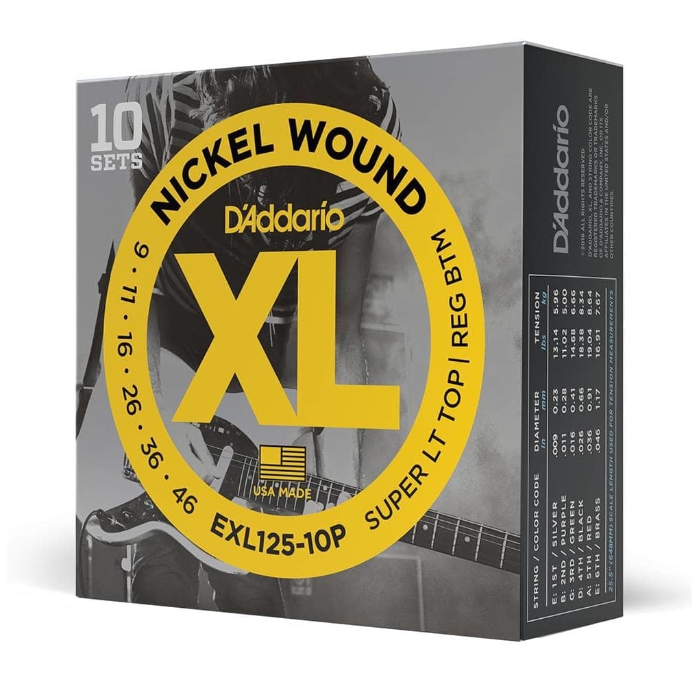 D’Addario EXL125-10P - XL Electric Nickel Wound 10er Pack 009-046 10019738-3