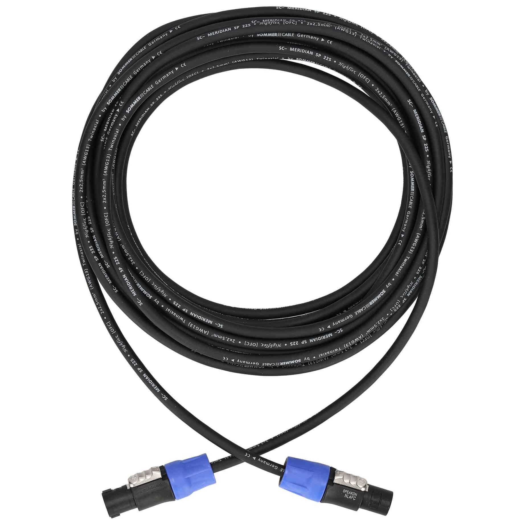 Sommer Cable MEAC-225-1000-SW Twinaxial Meridian Speakon - Speakon 10 Meter