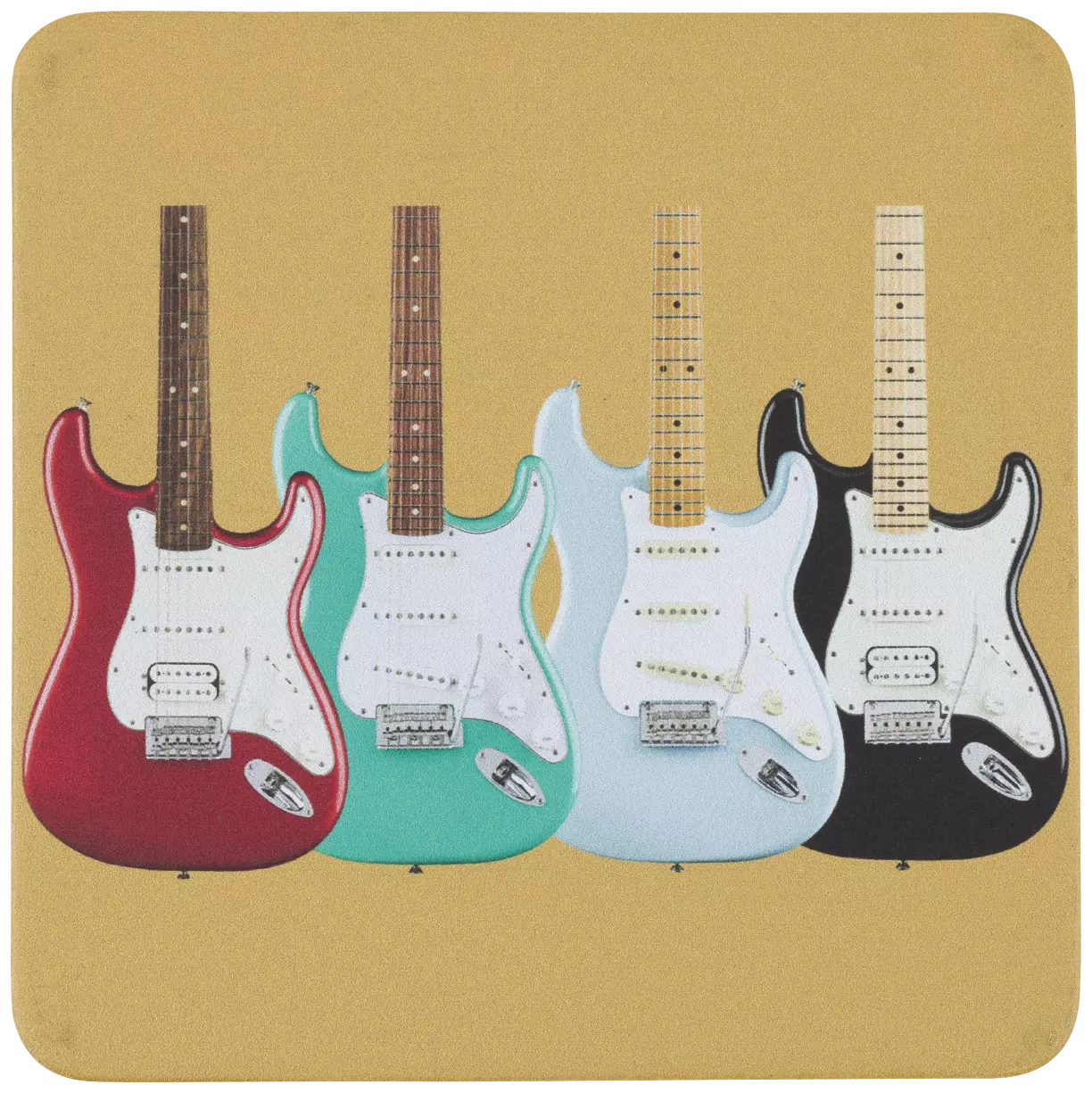 Fender Stratocaster Modern Design Coaster Set 5