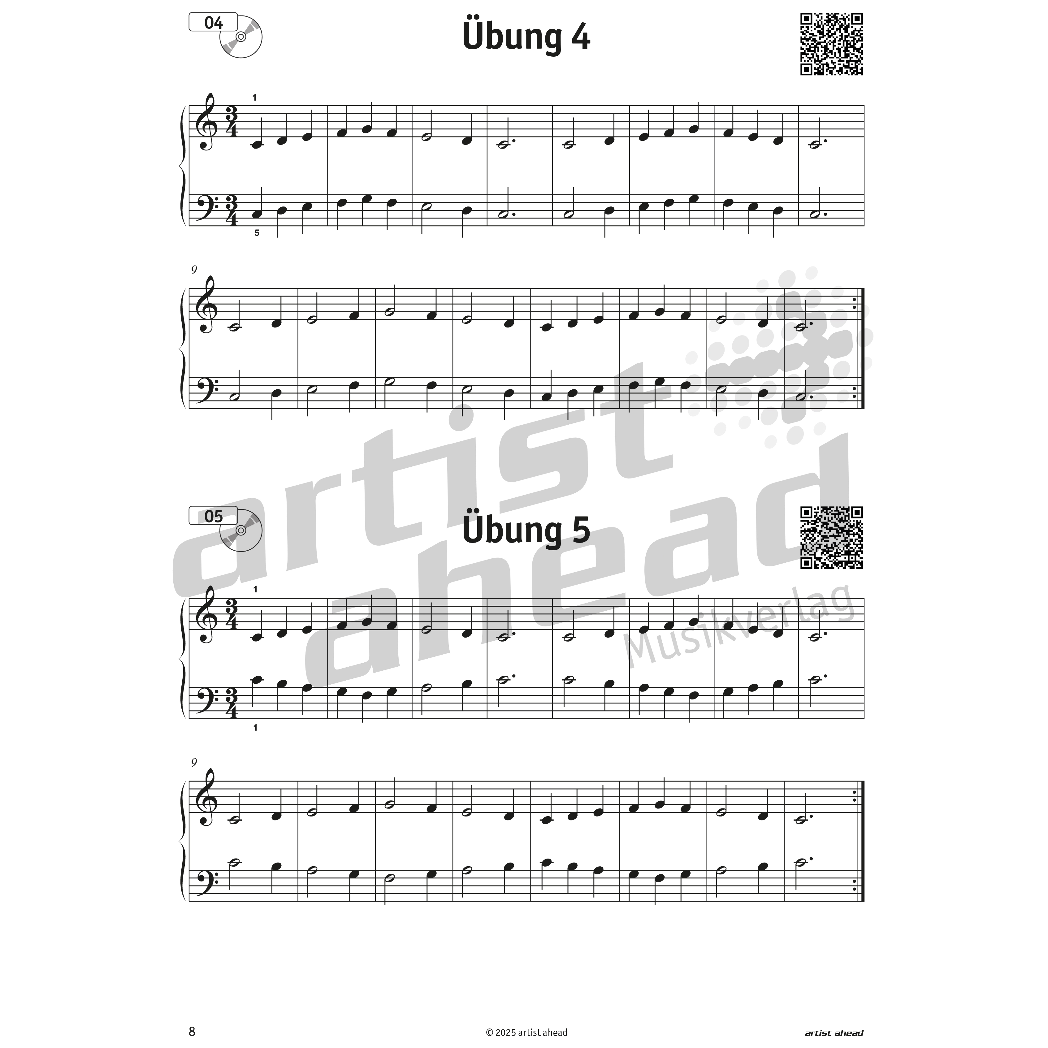 Artist Ahead 66 leichte Fingerübungen in C-Dur für Klavier - Elmar Mihm 4