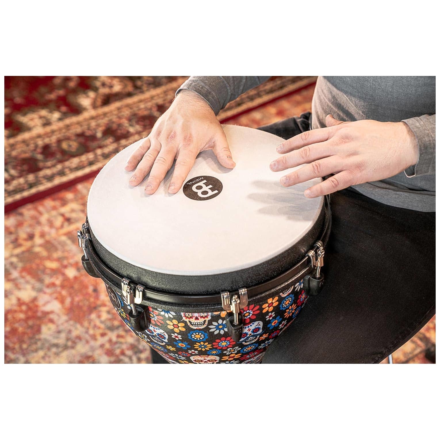 Meinl Percussion - Meinl Percussion JD14DA 14 Jumbo Djembe, Day Of The Dead - 10