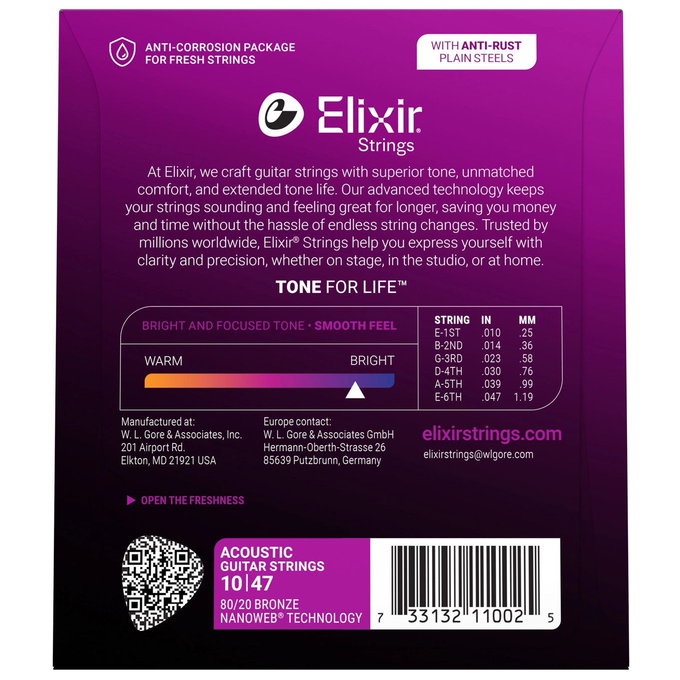 Elixir 11002 Bronze Nanoweb Extra Light | 010-047 3