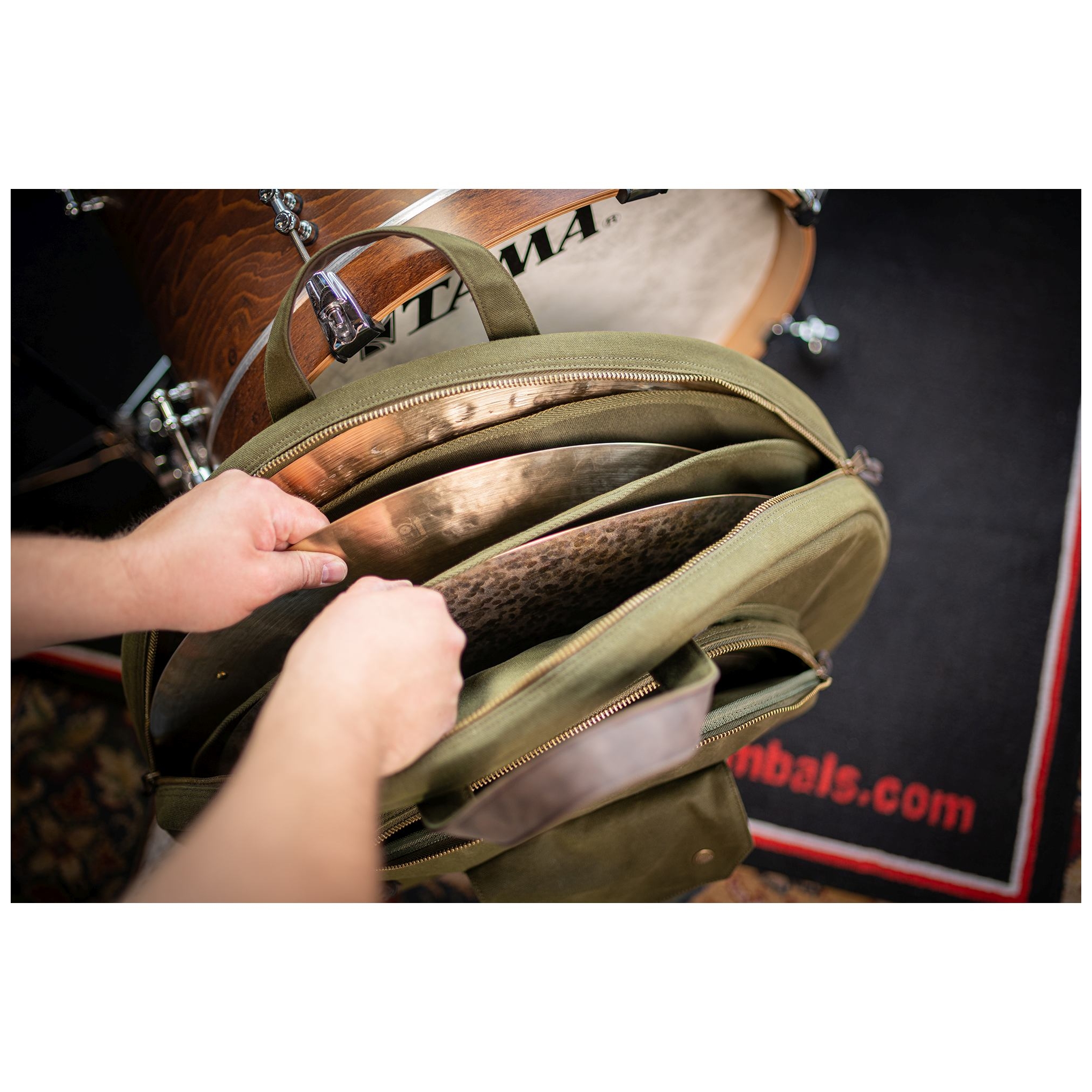 Image of Meinl cymbals mwc22gr 22 canvas collection cymbal bag  forrest green 10028395 7