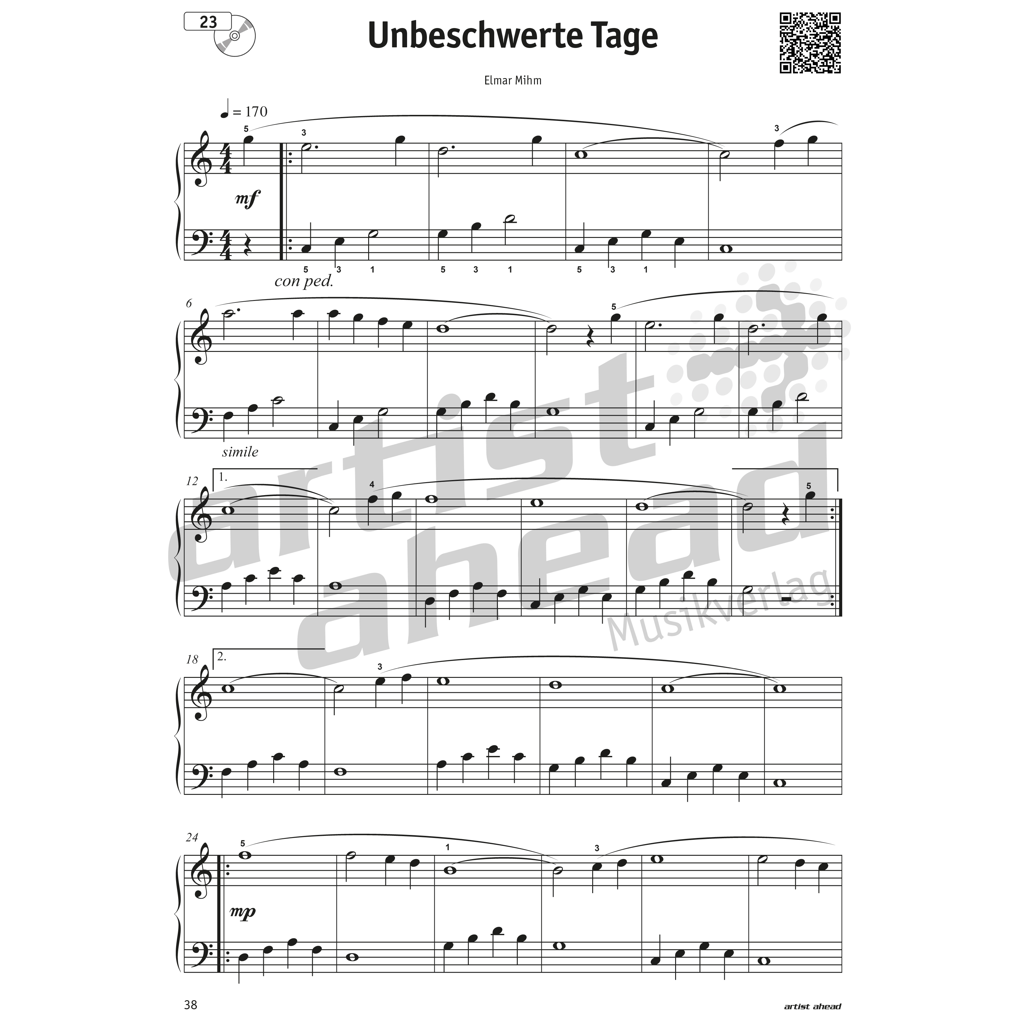 Artist Ahead Erste Klavierstücke für jede Gelegenheit - Theresia Prelog 13