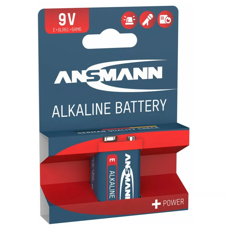 Ansmann 9V Alkaline Batterie Block E / 6LR61 1er Papierblister 1