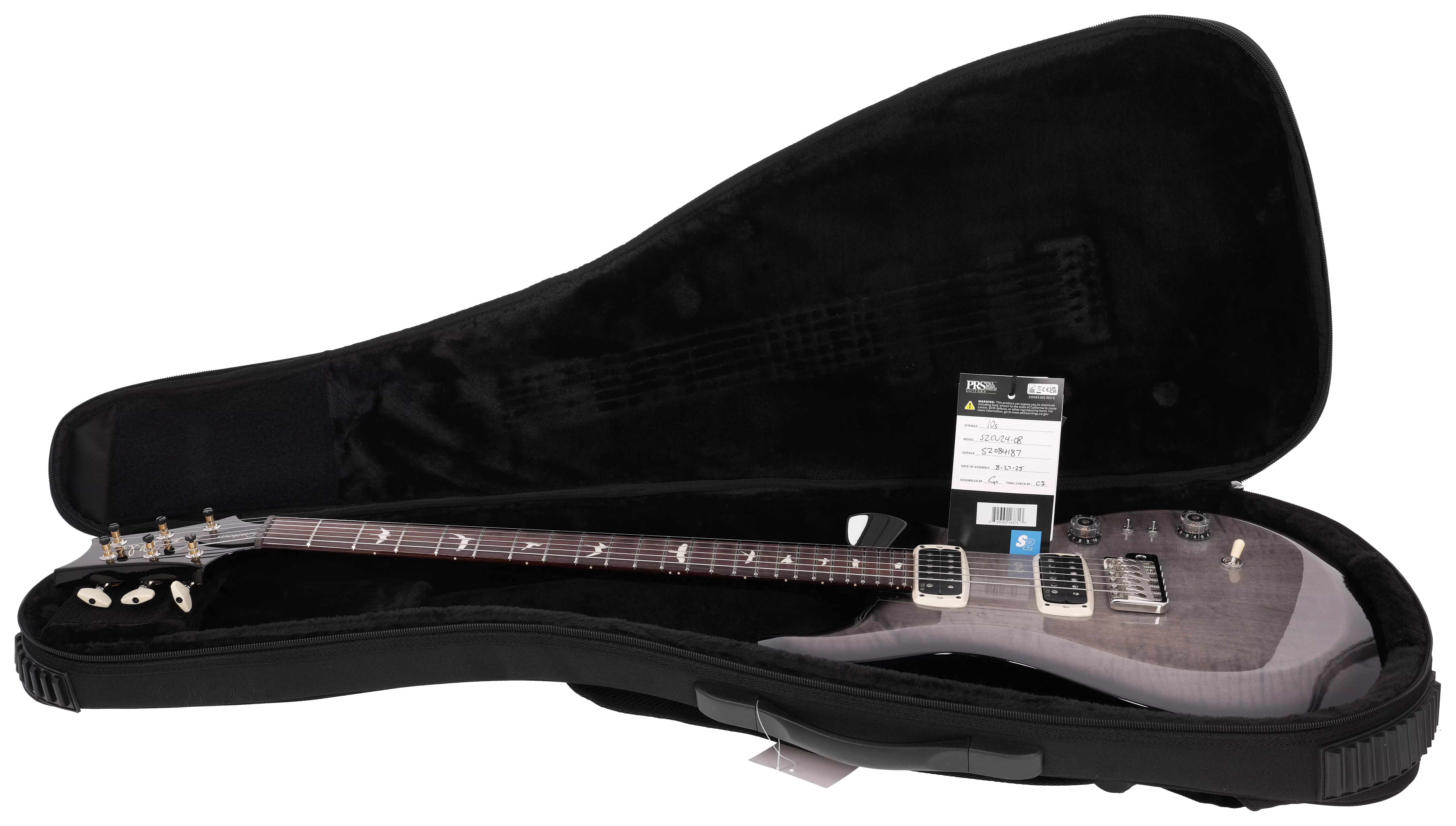 PRS S2 Custom 24-08 Faded Gray Black Burst 17