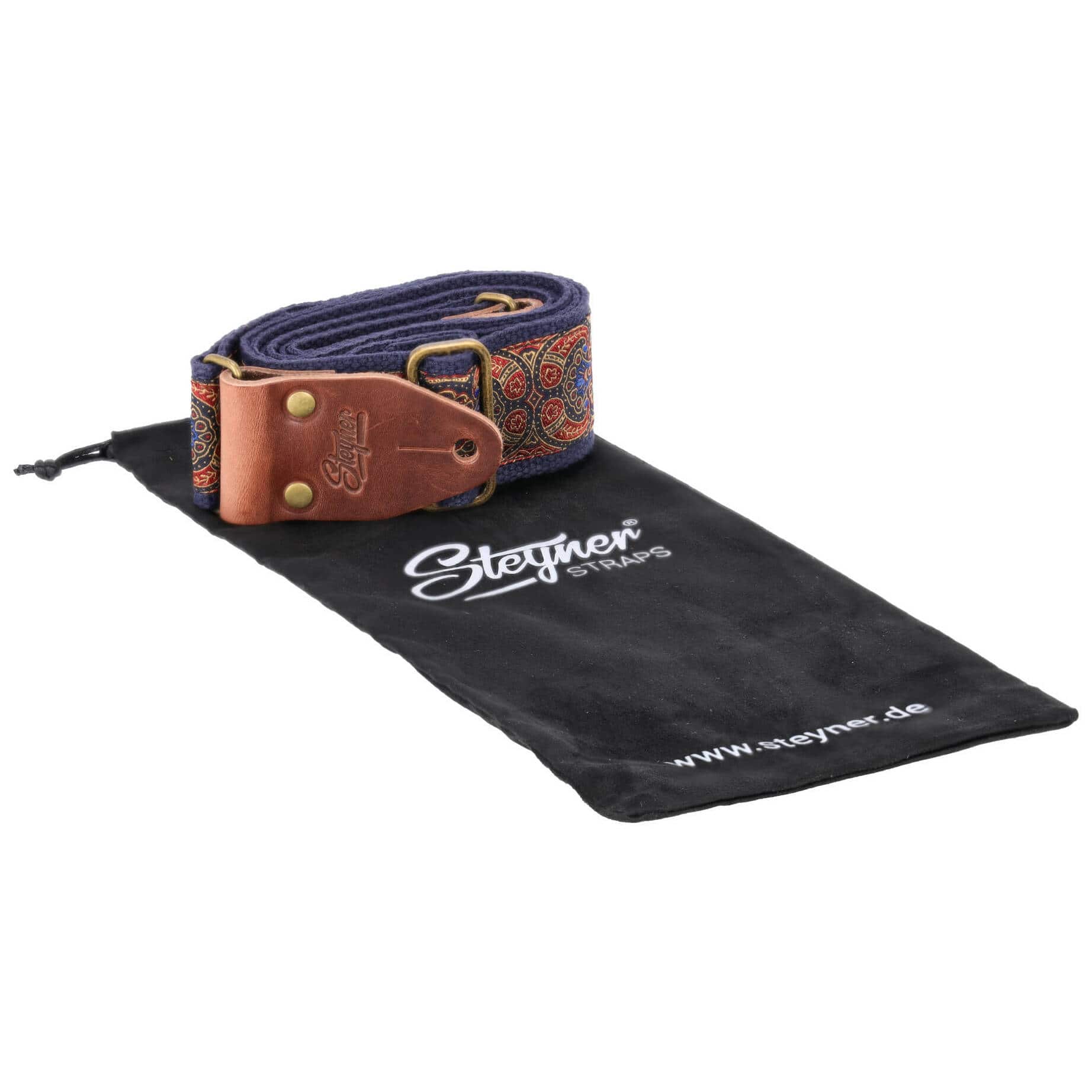 Steyner Straps Retro Gitarrengurt - Abendlicht blau-rot VEGAN 6