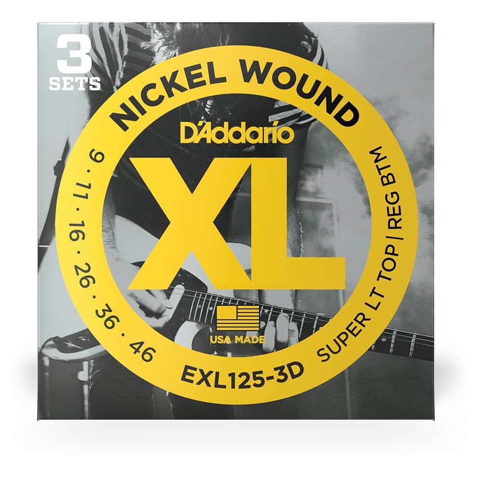 D’Addario - D’Addario EXL125-3D - XL Electric Nickel Wound 3er Pack 009-046