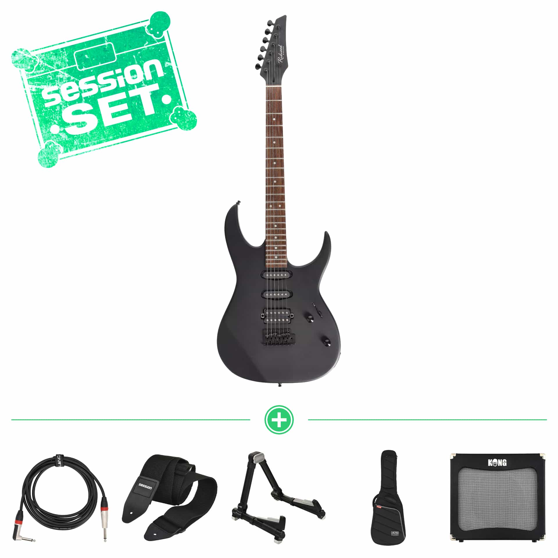 redwood modern hss rw satin black e gitarren set inkl  verstaerker  gigbag   zubehoer 70001111 1