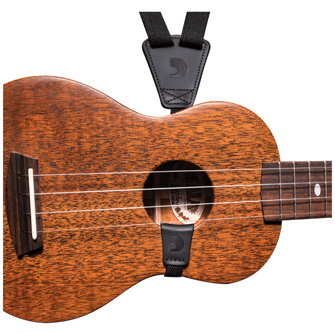 D’Addario - D’Addario Eco-Comfort Ukulele Strap Black - 1