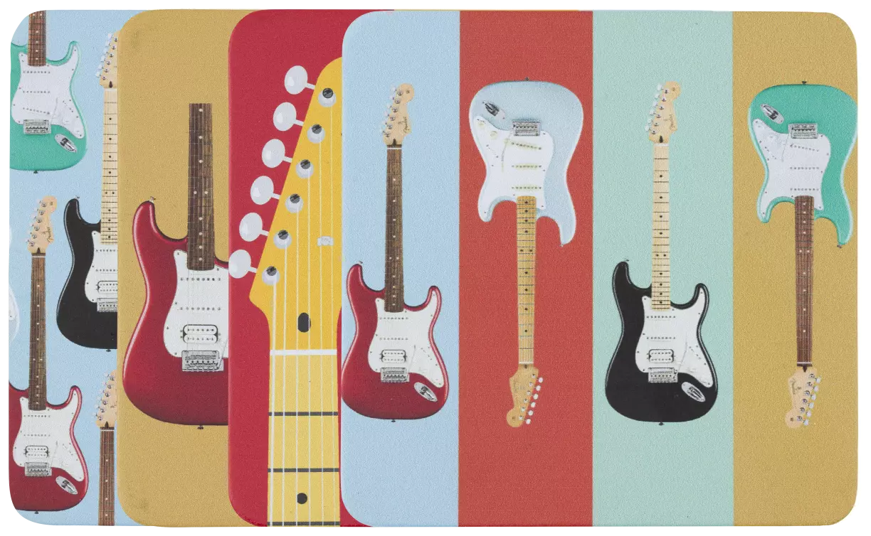 Fender Stratocaster Modern Design Coaster Set 4