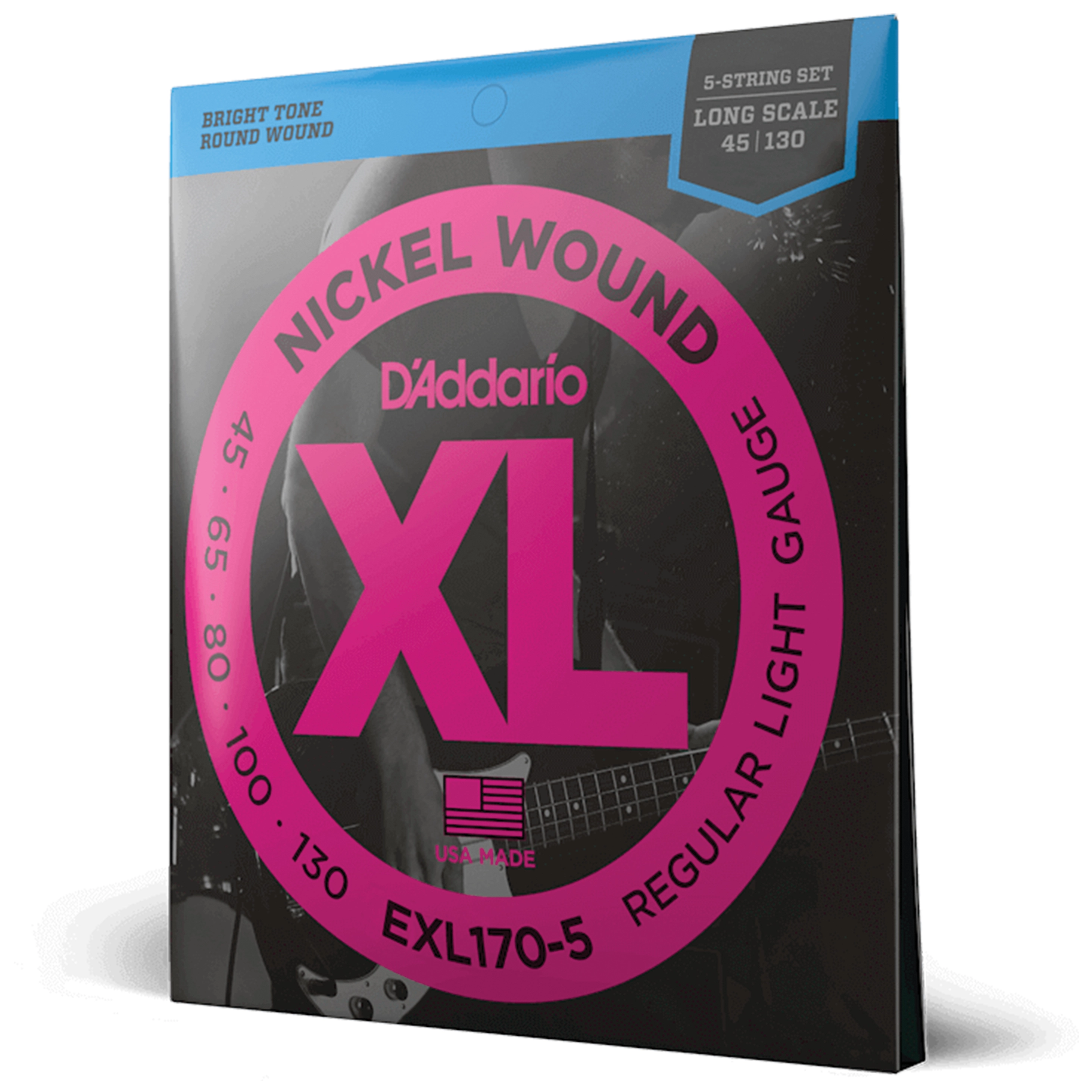 D’Addario EXL170-5 - XL 5-String Bass Nickel Wound, Long Scale 45-130 2