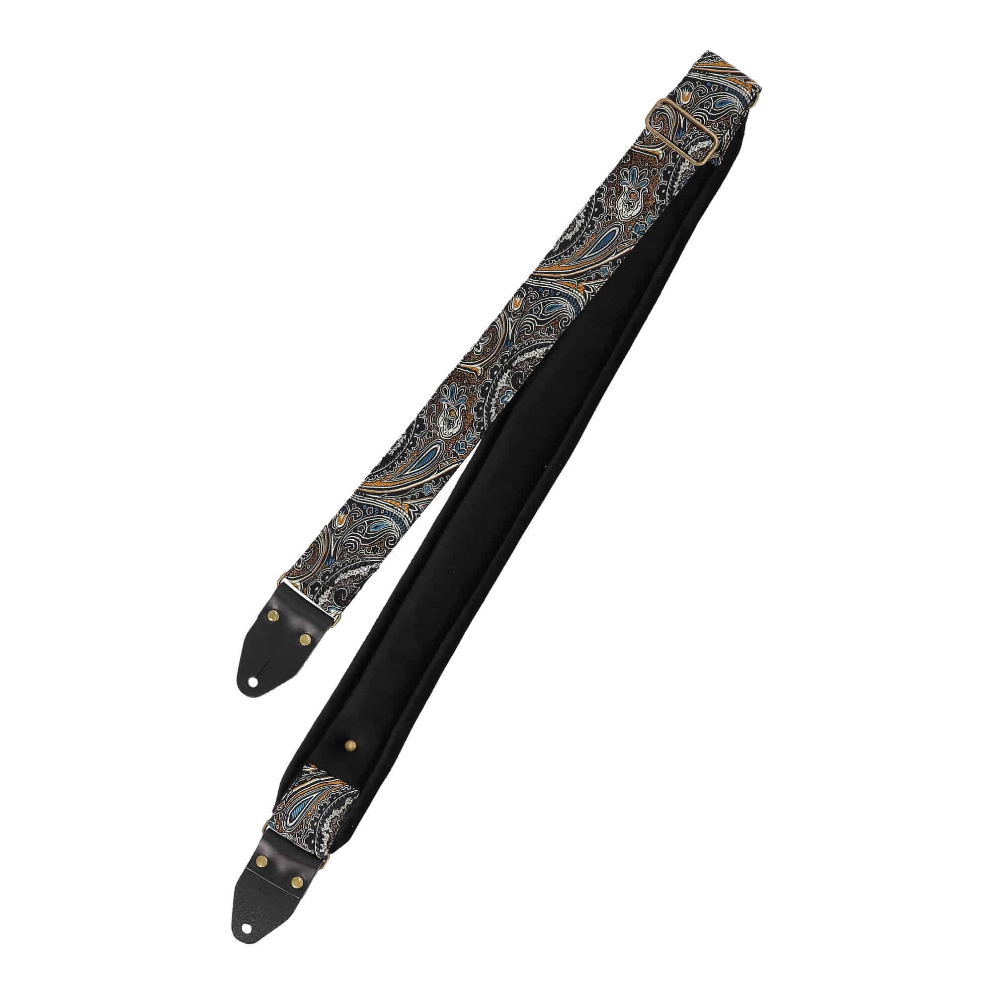 Image of Steyner straps gepolsterter gitarrengurt  indian nights messing schwarz 1