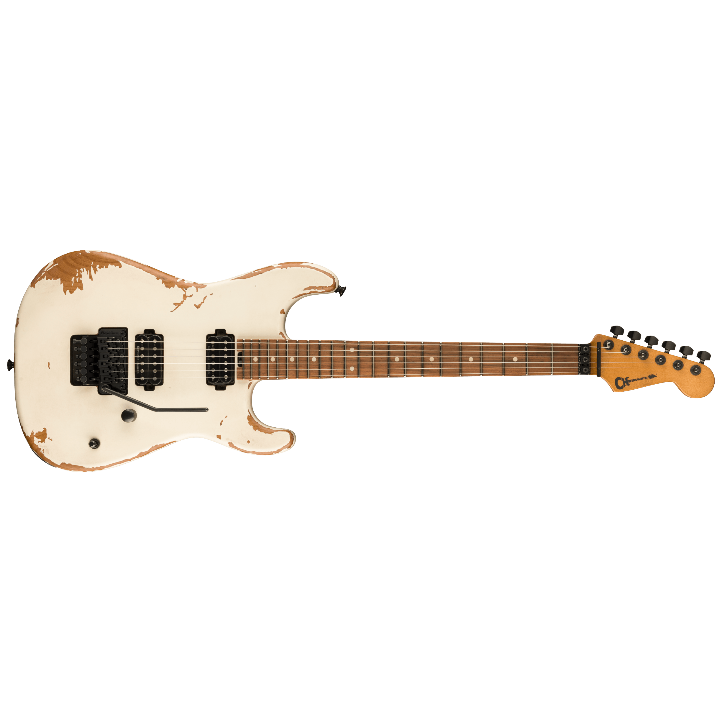 Charvel Pro-Mod REL SRS SD1 HH FR PF - WEATHERD WHITE 1